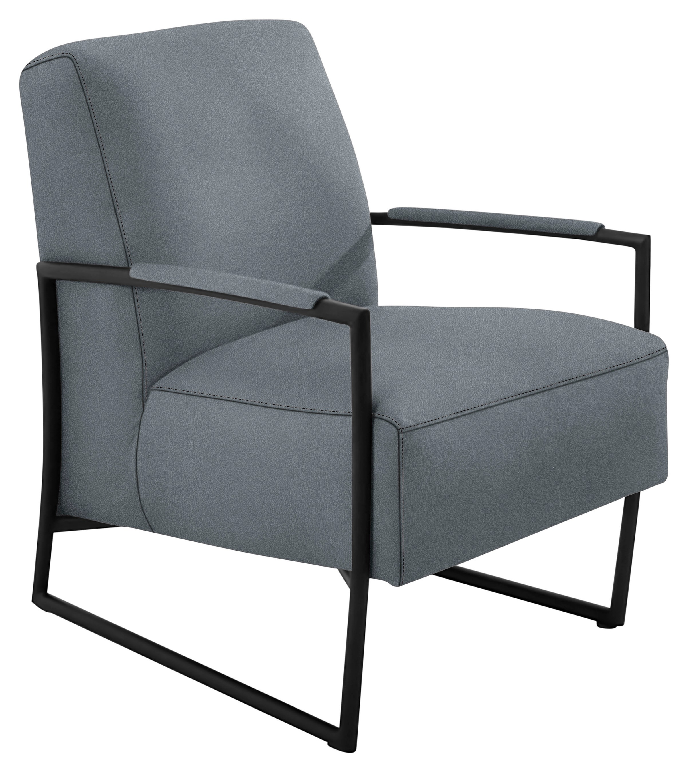 K+W Komfort & Wohnen Cocktailsessel, mit bezogenen Armlehnen, Gestell in Metall schwarz Struktur