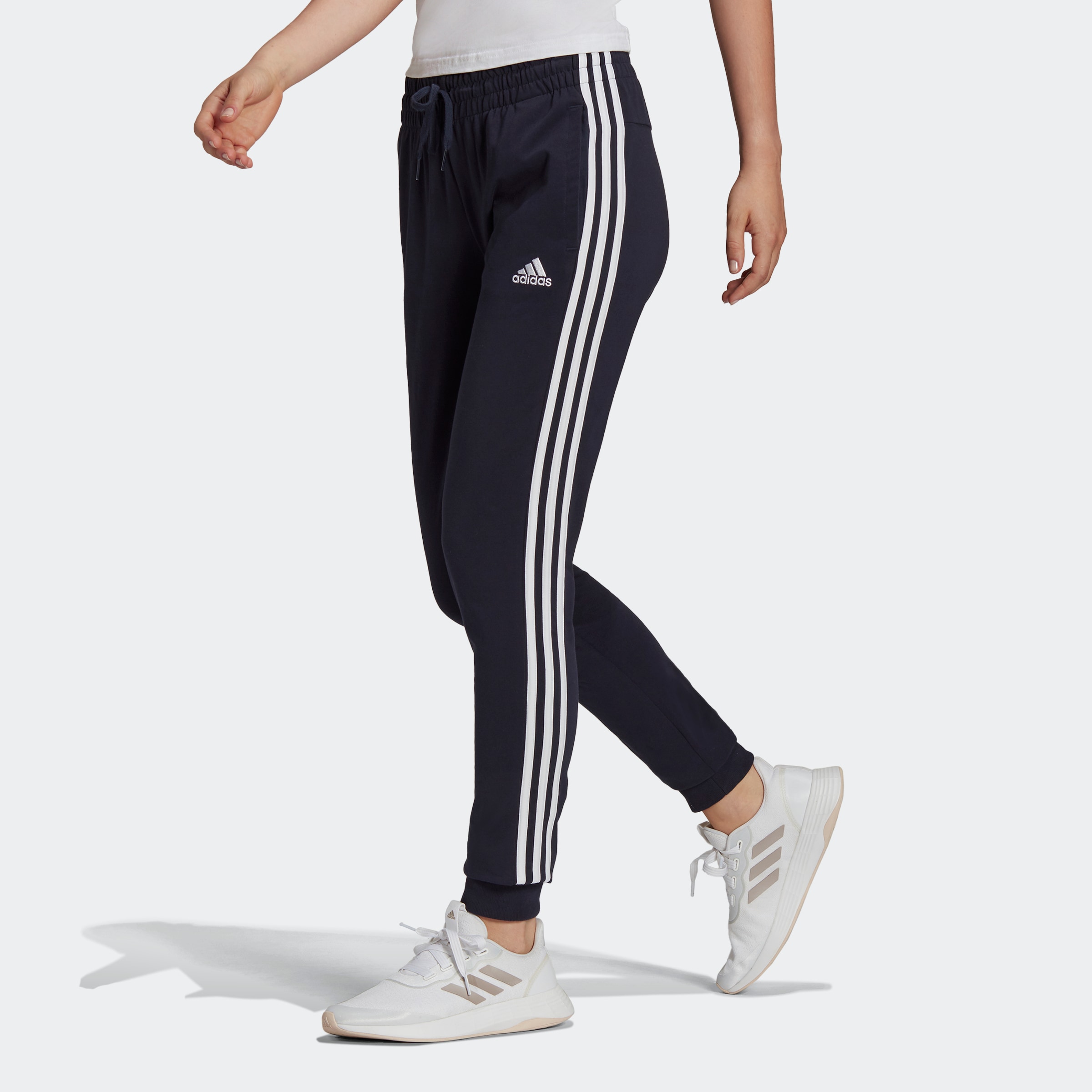 adidas Sportswear Sporthose »ESSENTIALS SINGLE JERSEY 3STREIFEN HOSE«, (1 tlg.)
