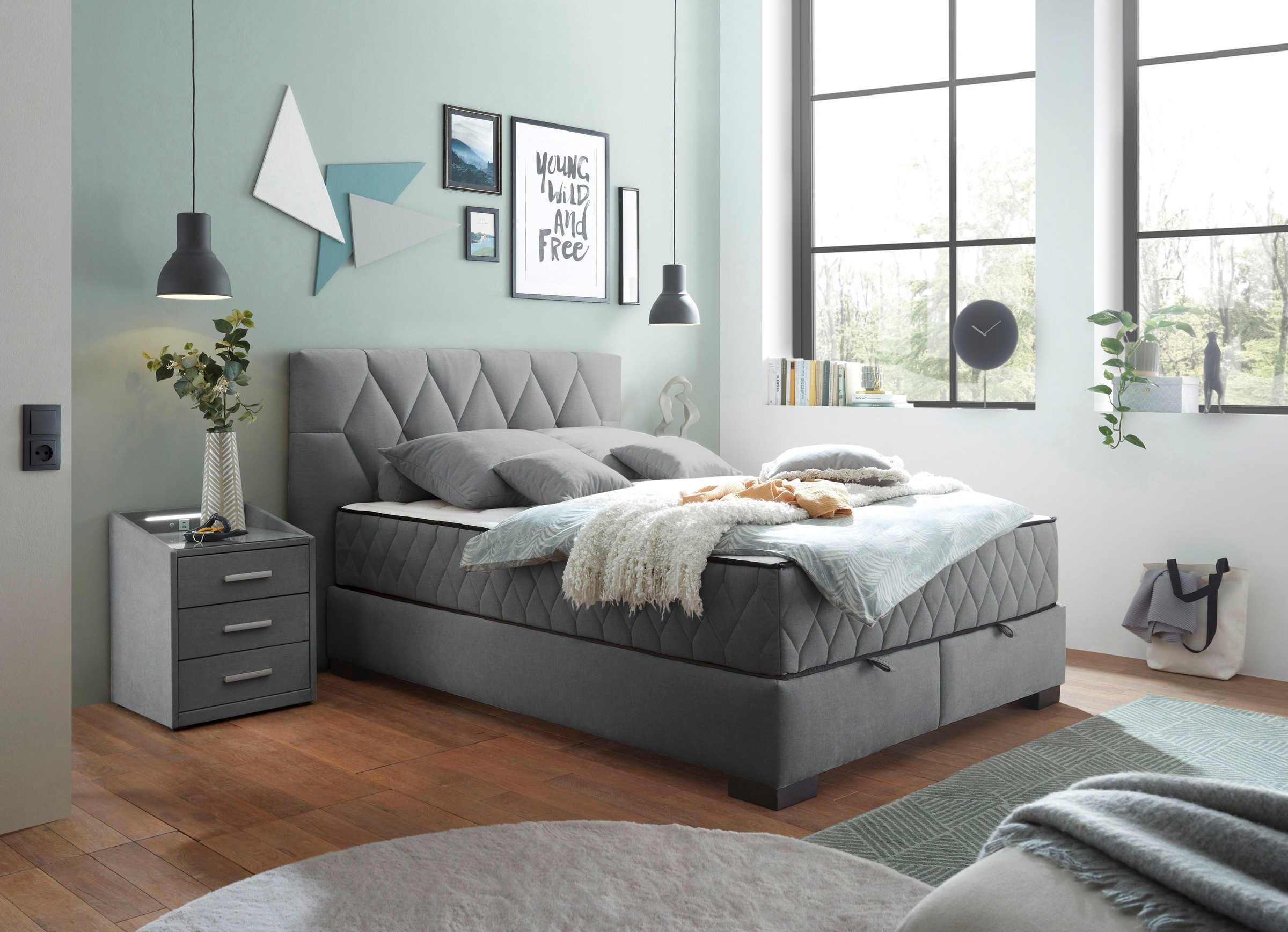ED EXCITING DESIGN Boxbett »Nagol«, mit Bettkasten, mit Wendematratze, erhältlich in verschiedenen Breiten