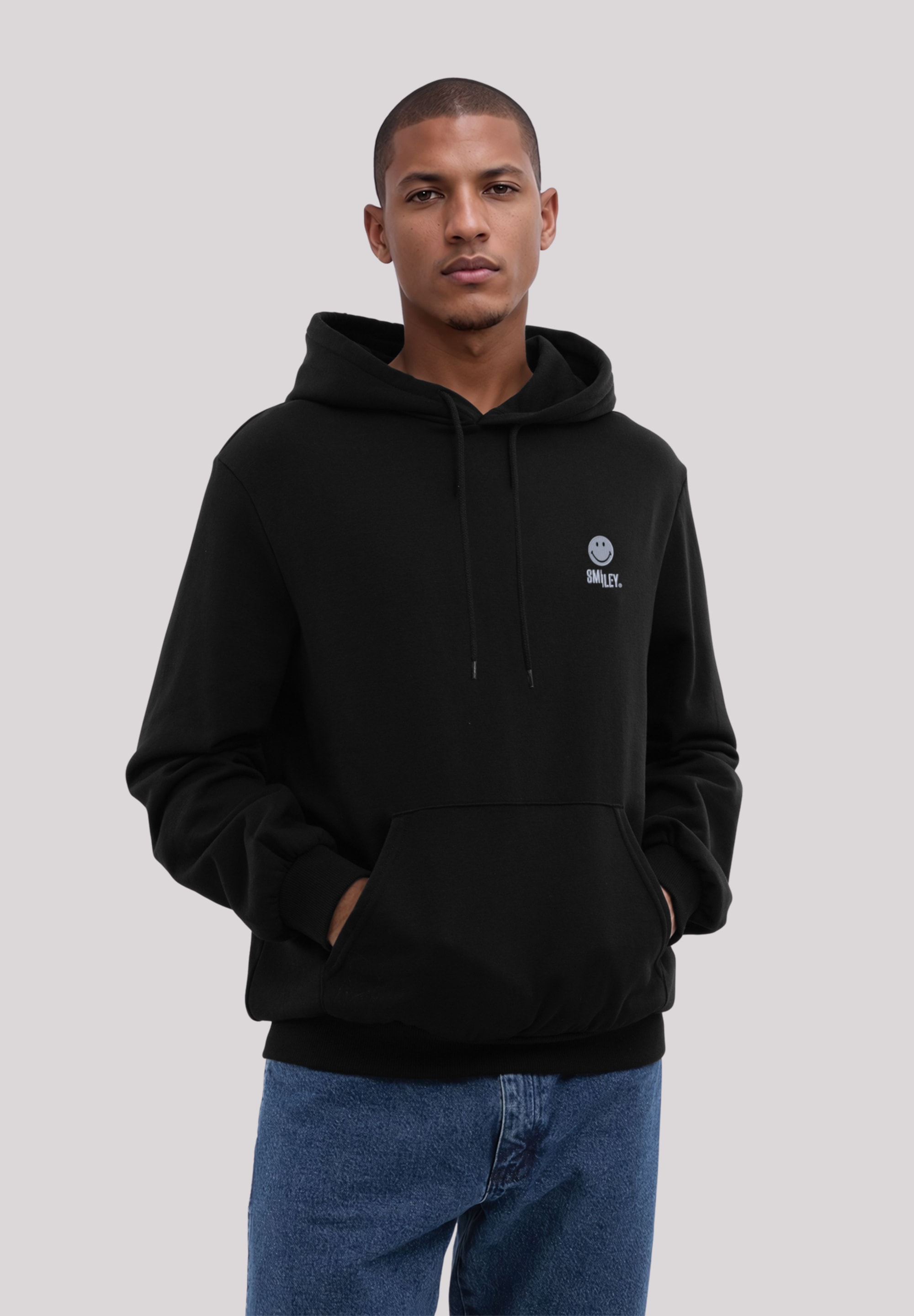 F4NT4STIC Kapuzenpullover "Smiley Split Wordmark light Bestickt", Premium Q günstig online kaufen