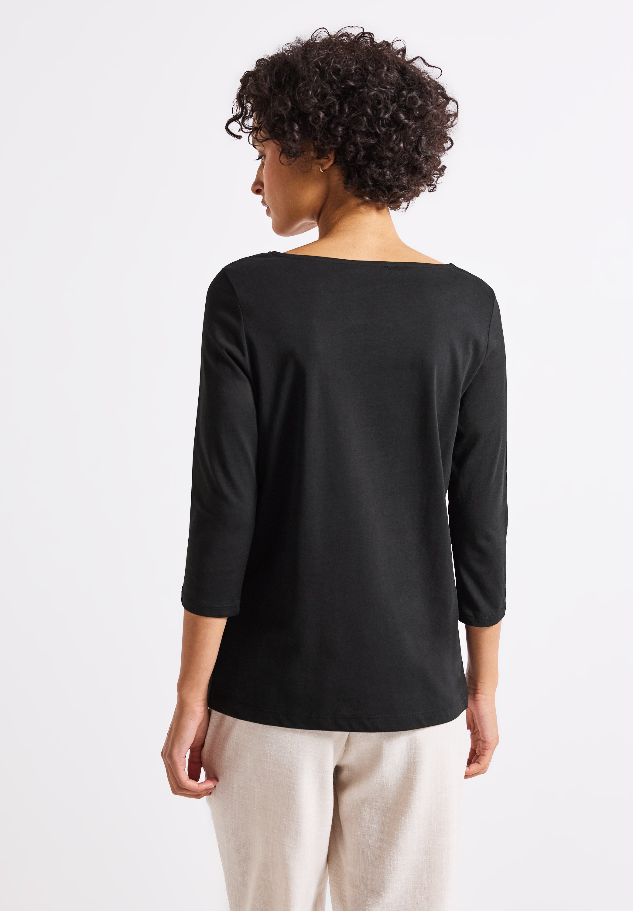 STREET ONE Langarmshirt, aus Baumwolle mit Stretchante