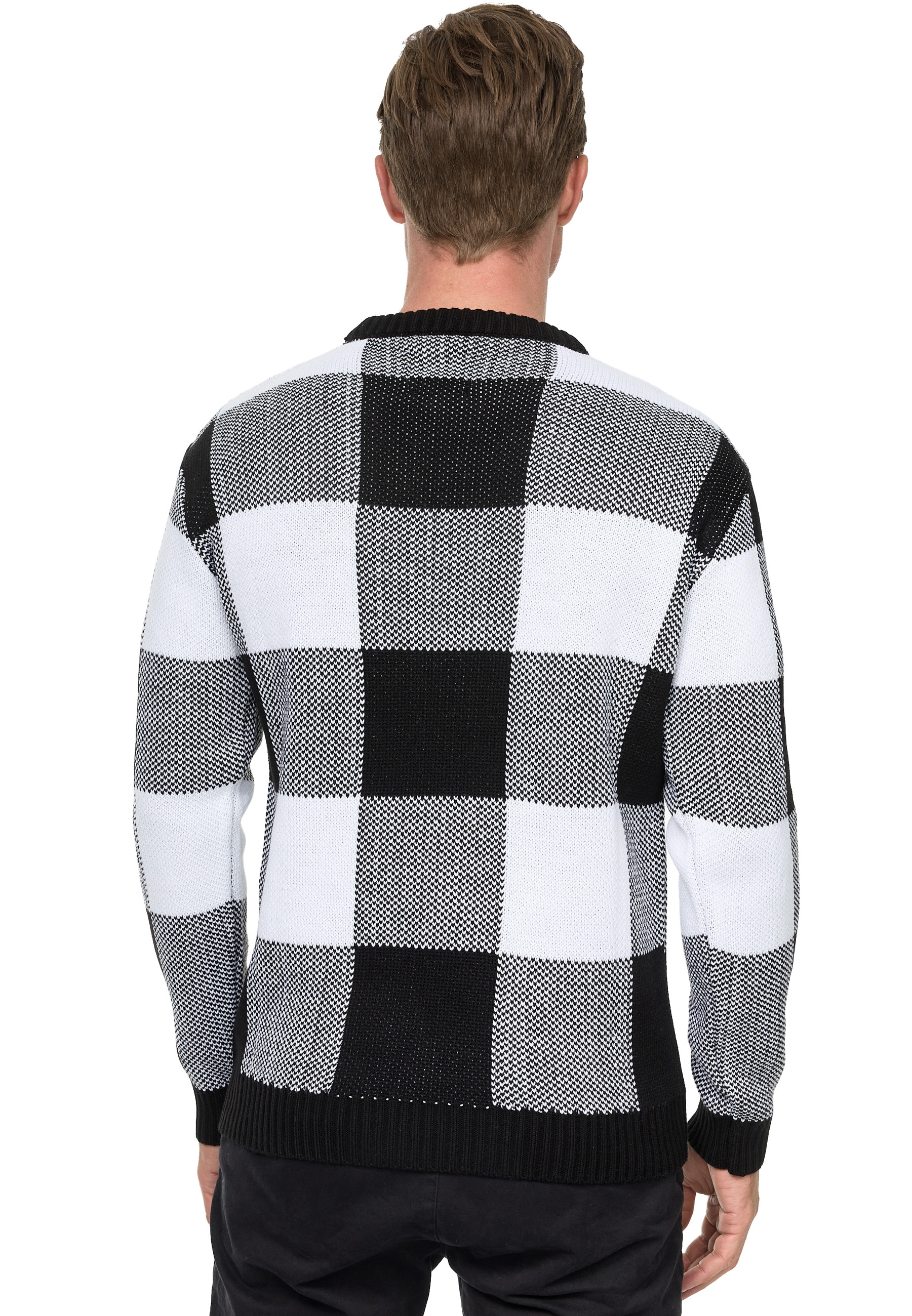 Rusty Neal Strickpullover, mit karierter Musterung