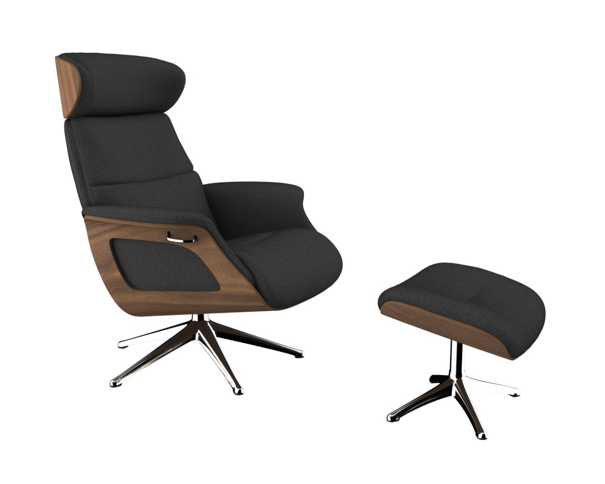 FLEXLUX Relaxsessel »Relaxchairs drehbar, Kopfteilverstellung, Clement«, & | Walnuss, M Arml. Rücken- Fuß Alu, BAUR