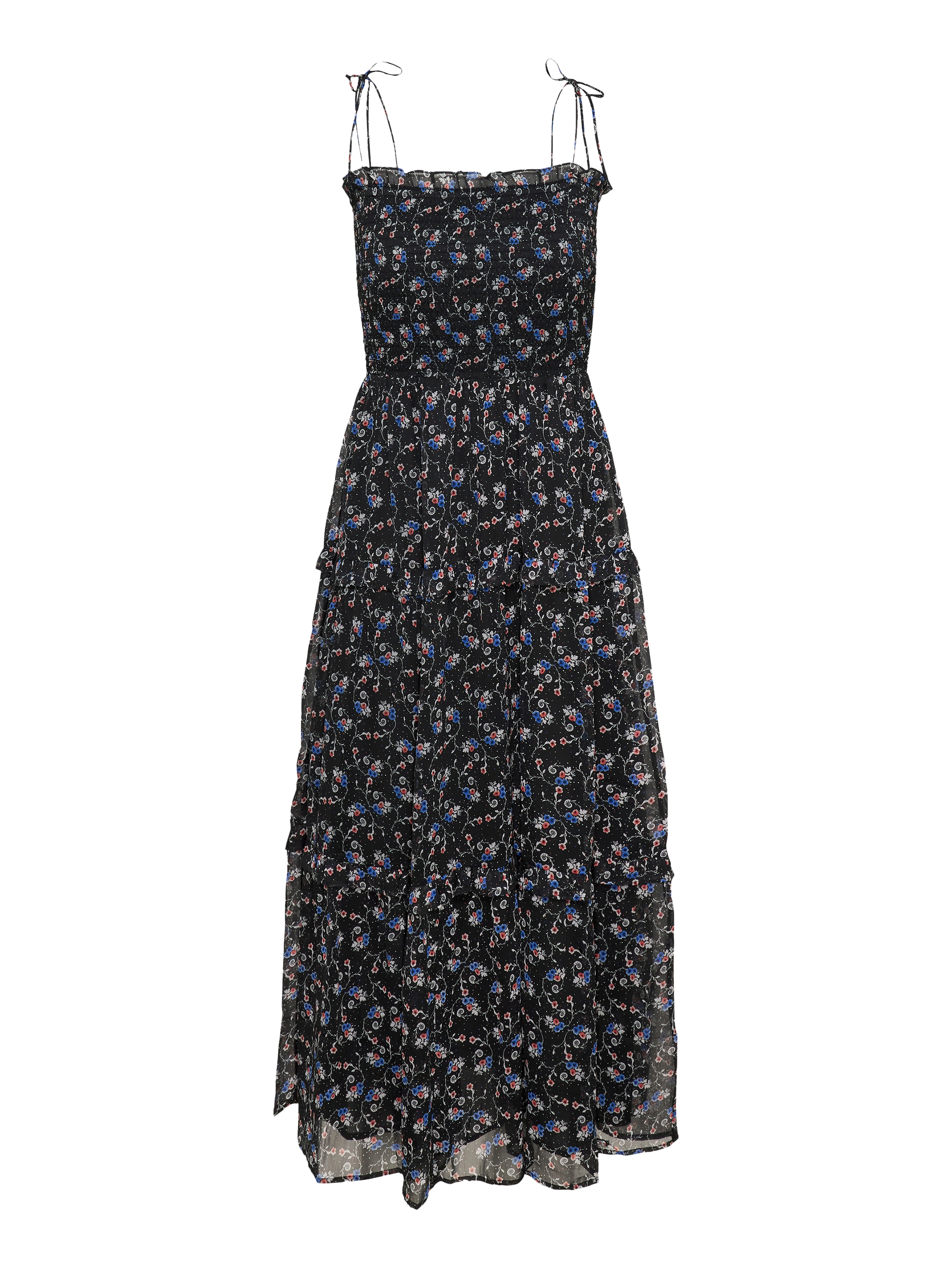 Tommy Jeans Maxikleid »TJW AOP CHIFFON MAXI DRESS EXT«, mit Allover-Print, Rüschen