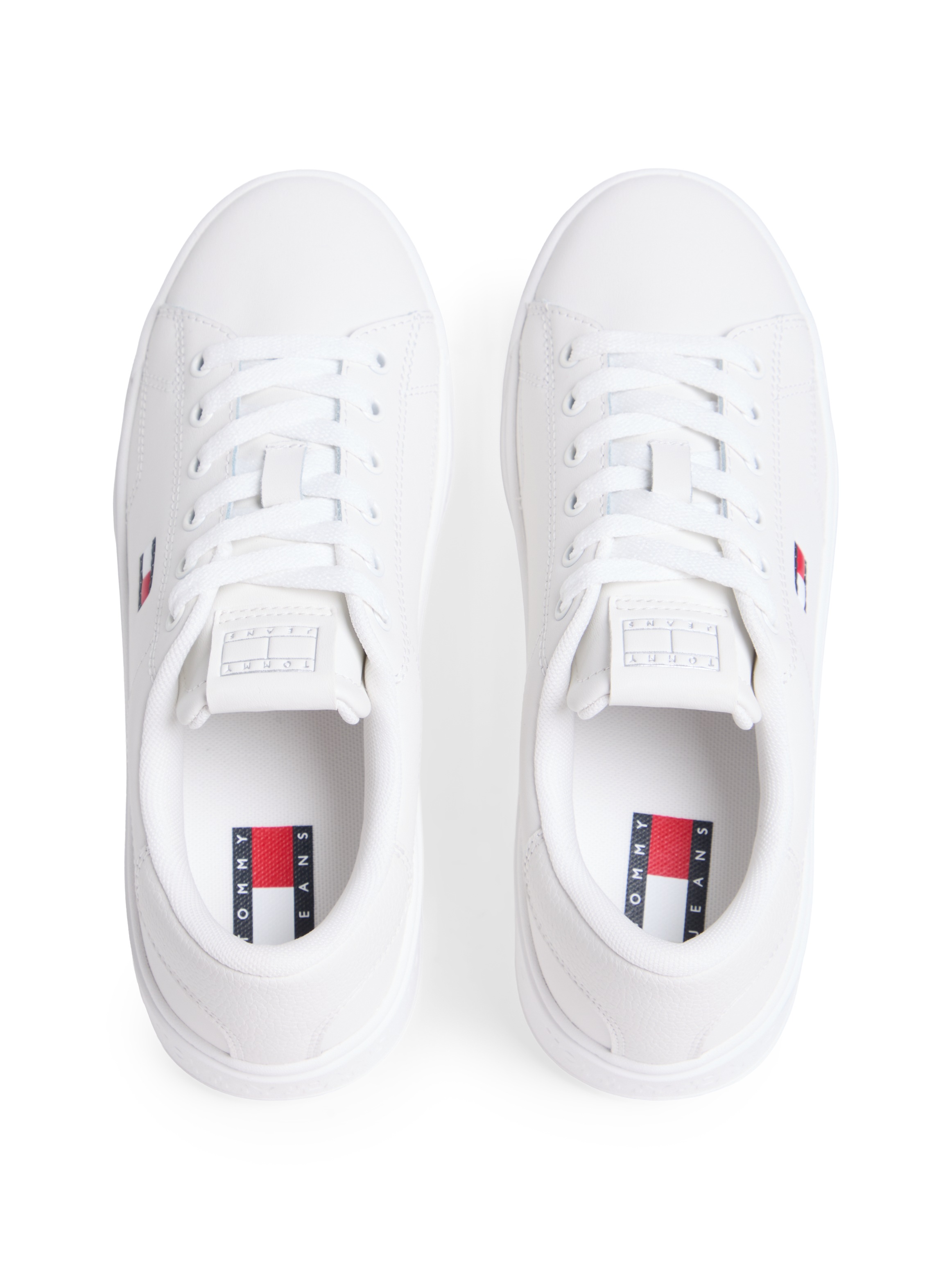 Tommy Jeans Plateausneaker »TJW SCRIPT CUPSOLE«  Freizeitschuh, Halbschuh, Schnürschuh mit seitlicher Logoflagge
