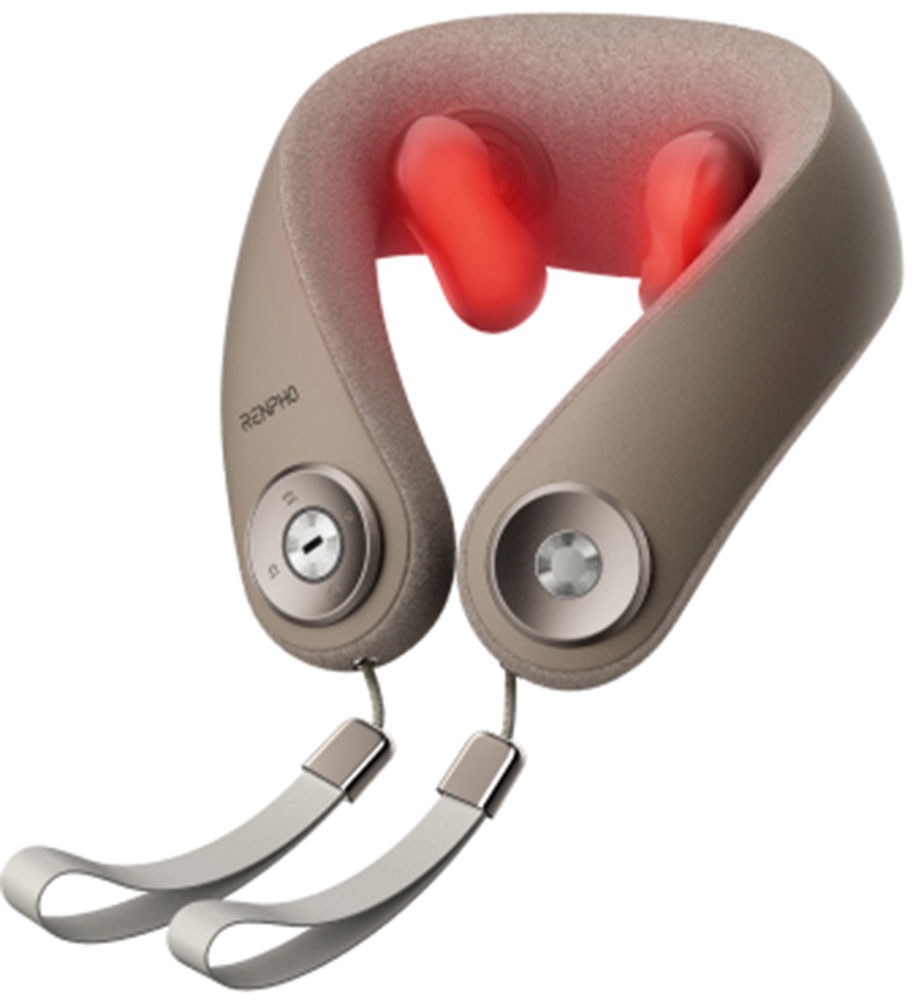 RENPHO Massagegerät "R-L001 Nackenmassagegerät", beige, Kunststoff, Polyester, B:22,7cm H:11cm T:25,5cm, Massagegeräte, Unterwegs Spannungen abbauen