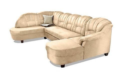 Home affaire Wohnlandschaft "Budapest, viel Platz, Breite 288cm, zeitlos und elegant, U-Form" wahlweise mit Bettfunktion