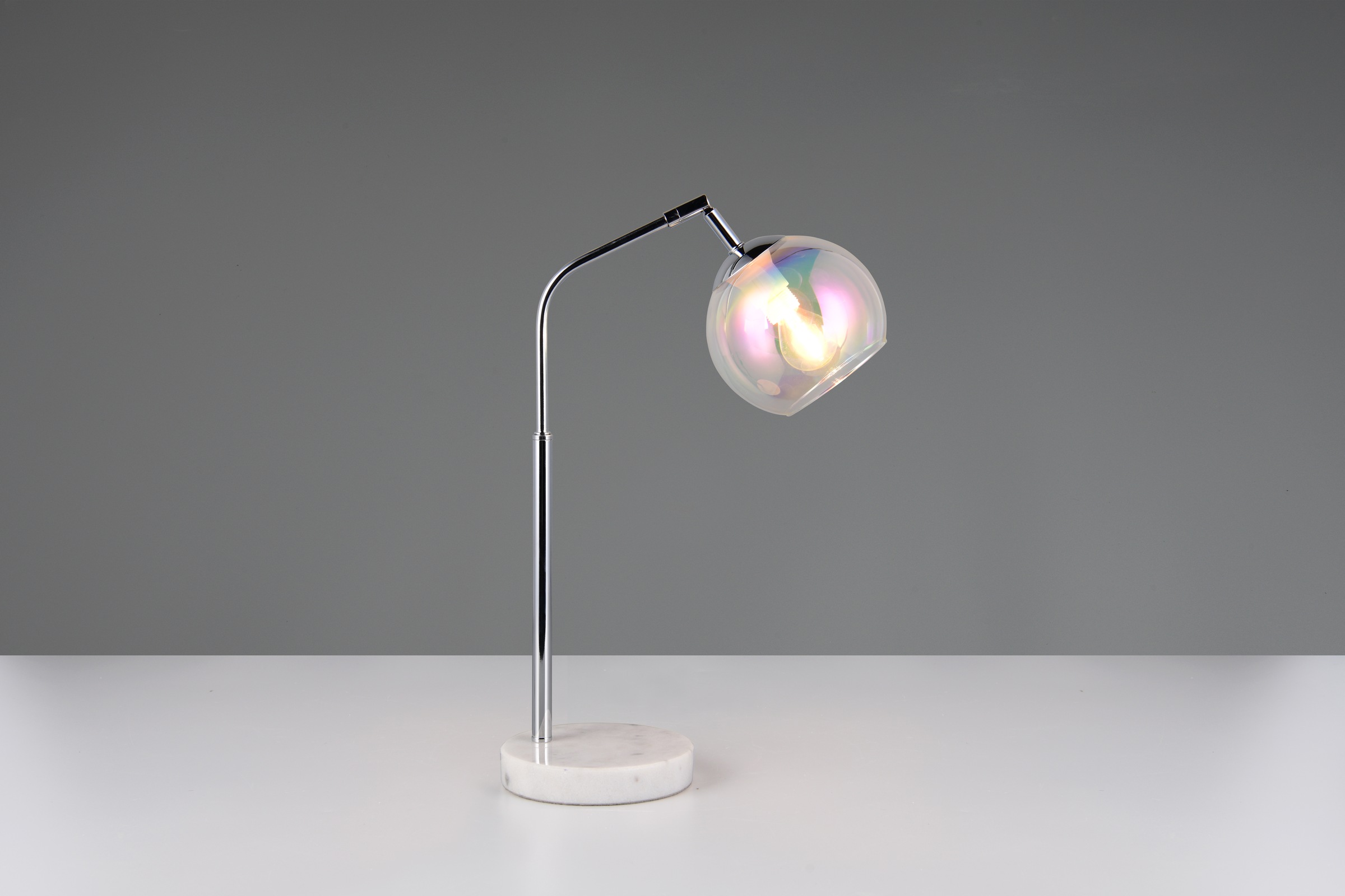 TRIO Leuchten Schreibtischlampe »PAXTON, exkl. 1x E14 max 10W, Leseleuchte Nachttischlampe«, 1 flammig, Leuchtmittel E14 | Leuchtmittel wechselbar, mit Glas Lampenschirm, Schnurschalter, Höhe 45 cm, Tiefe 28 cm