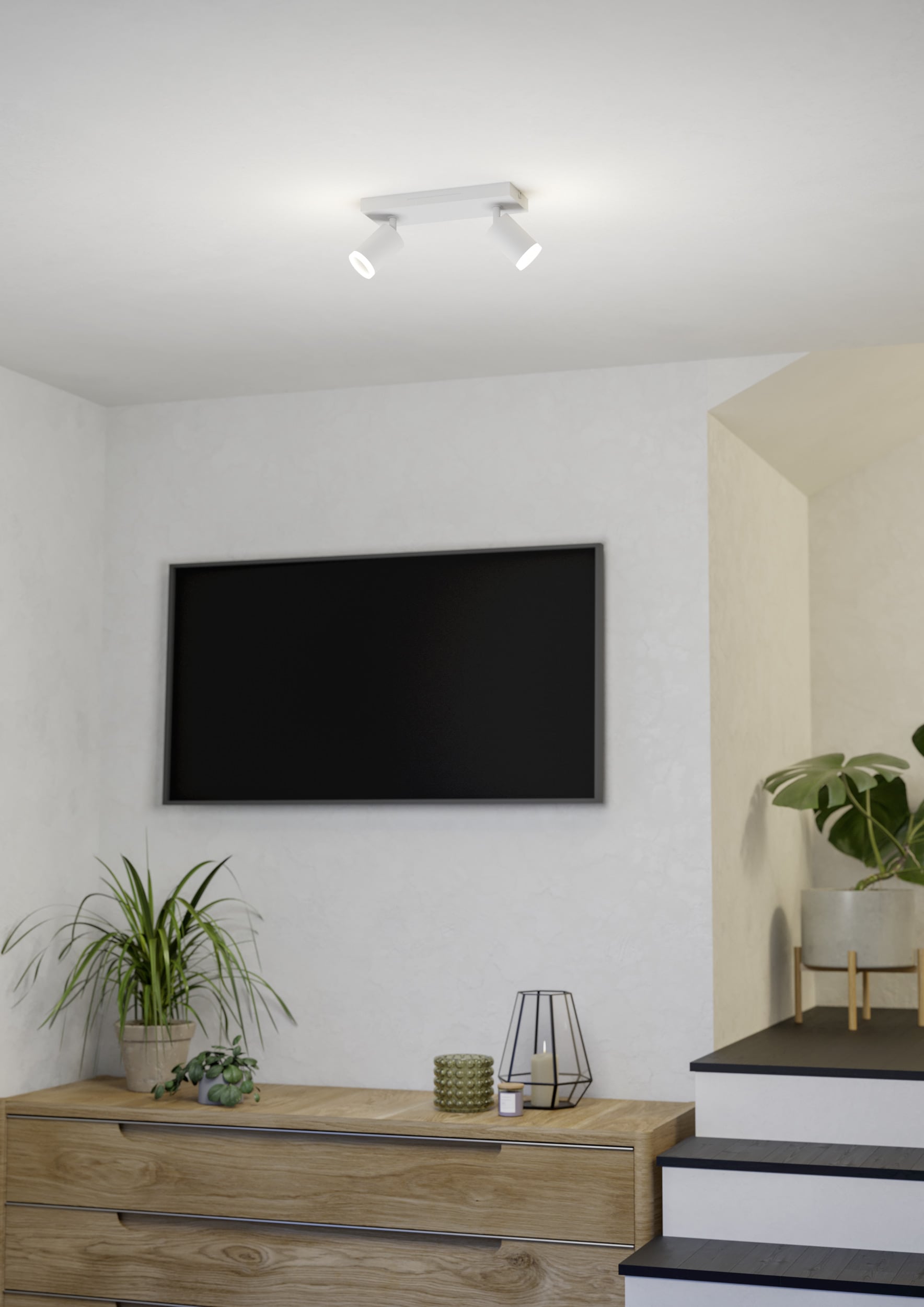 EGLO Deckenleuchte »MELITELLO-Z Spotlampe - Alu, Stahl - LED - 2X3,7W - IP20« LED-Modul 1 Stk. Kaltweiß | Neutralweiß | RGB | Warmweiß Wandleuchte, Wandspot, schwenkbar, Strahler, L25 x B10,5 x H8 cm