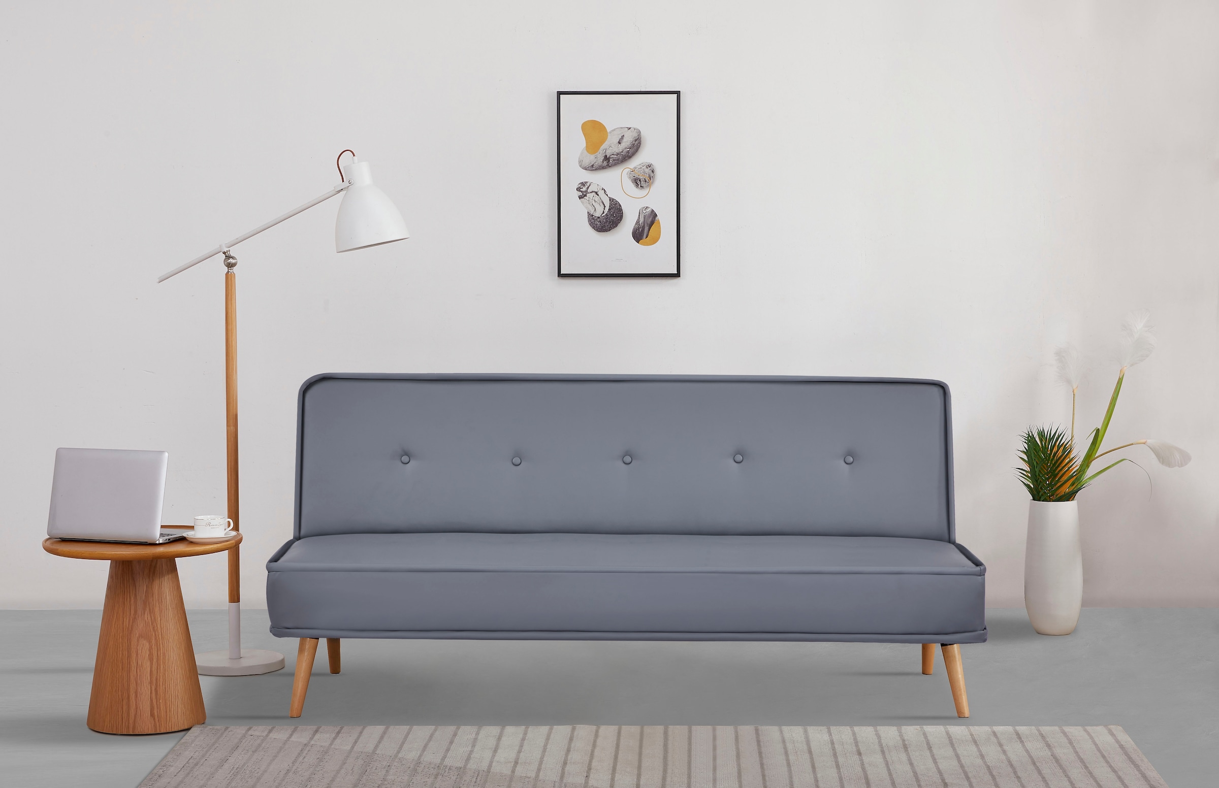 INOSIGN Schlafsofa »ARBON,183cm, klappbarer 3-Sitzer mit verstellbarer Rückenlehne und«, Bettfunktion, Webstoff und Kunstleder