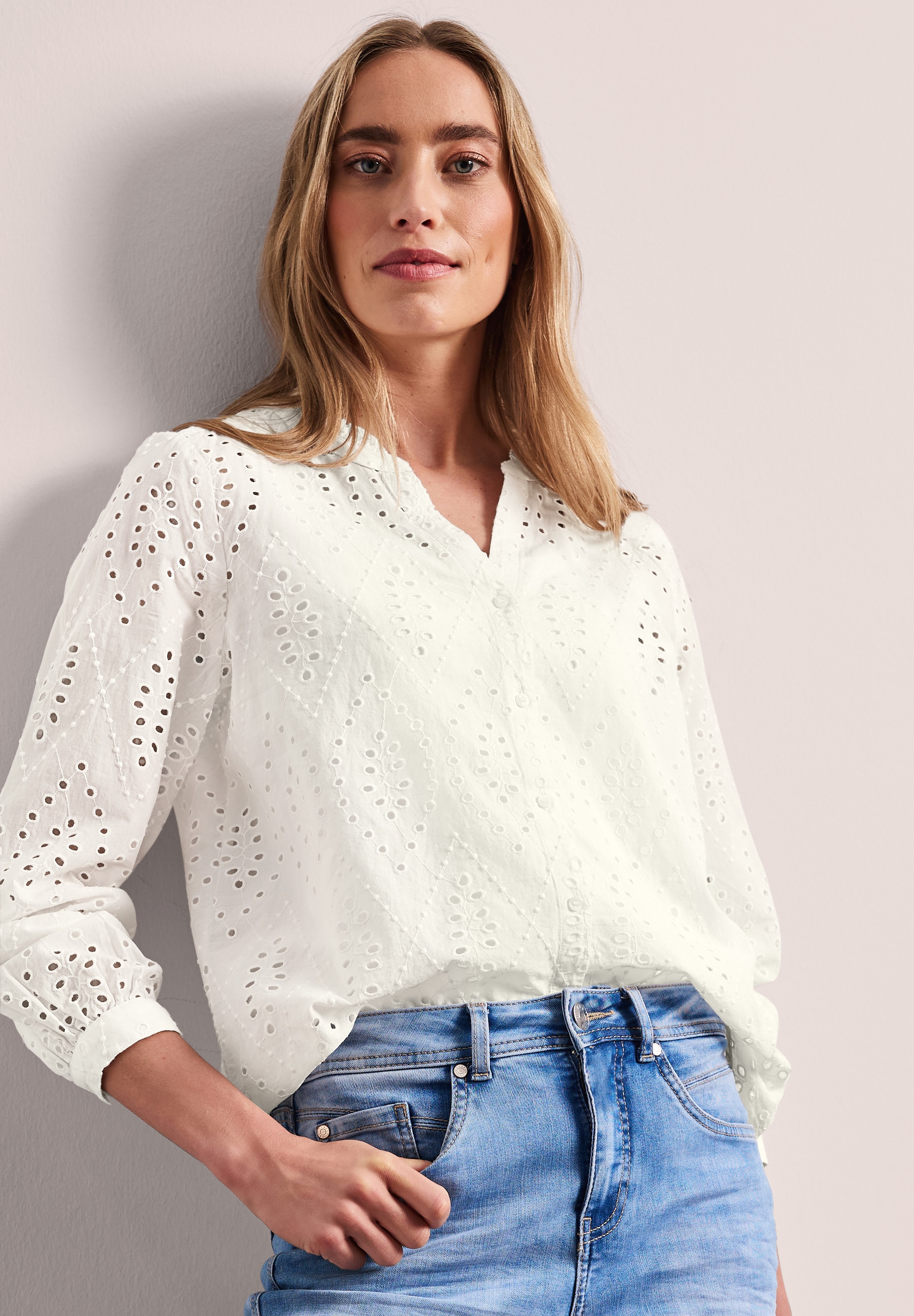 STREET ONE Langarmbluse aus reiner Baumwolle günstig online kaufen