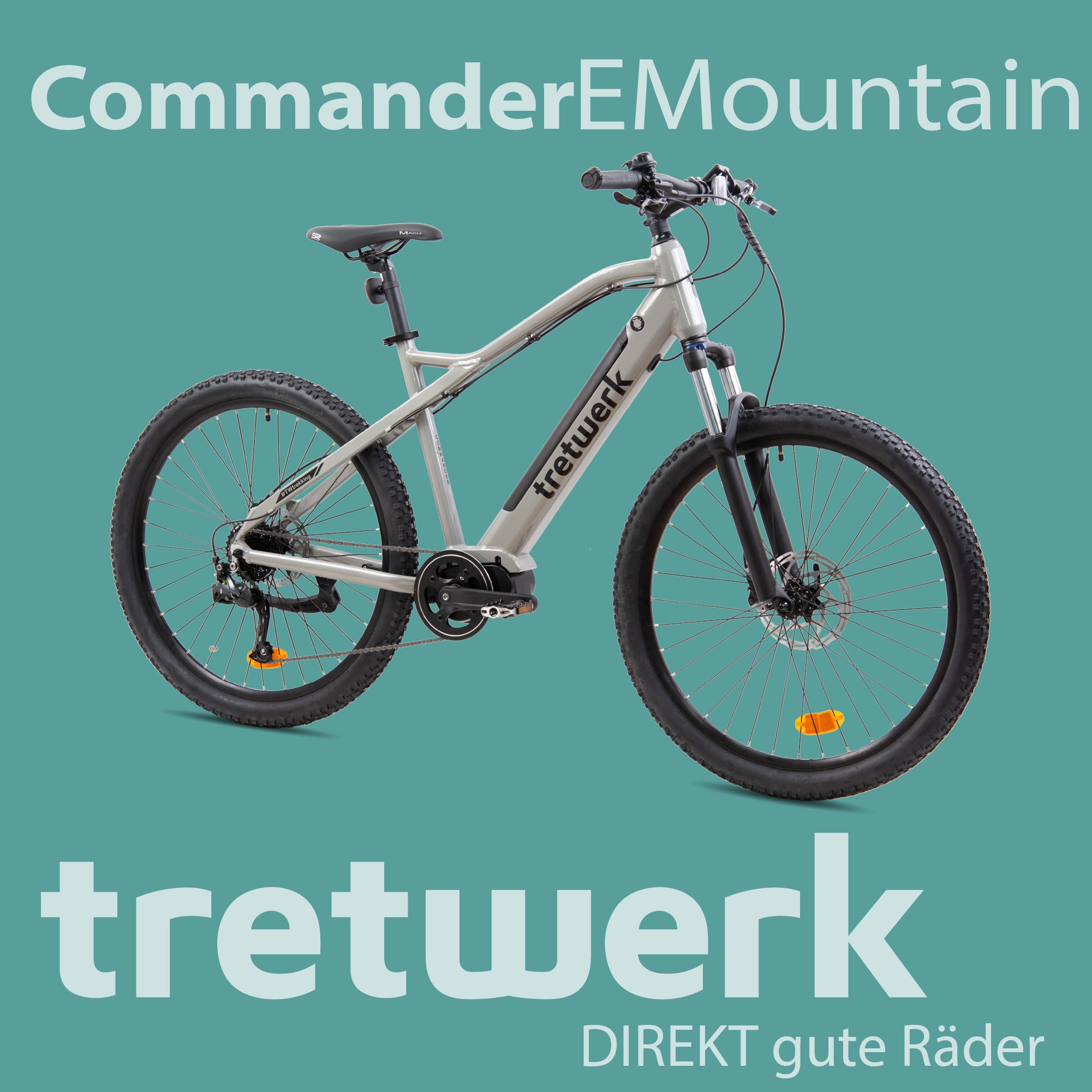 Tretwerk E-Bike »Commander«, 9 Gang, Shimano, Altus M2000, Mittelmotor 250 W, Pedelec, Elektrofahrrad für Damen u. Herren, MTB