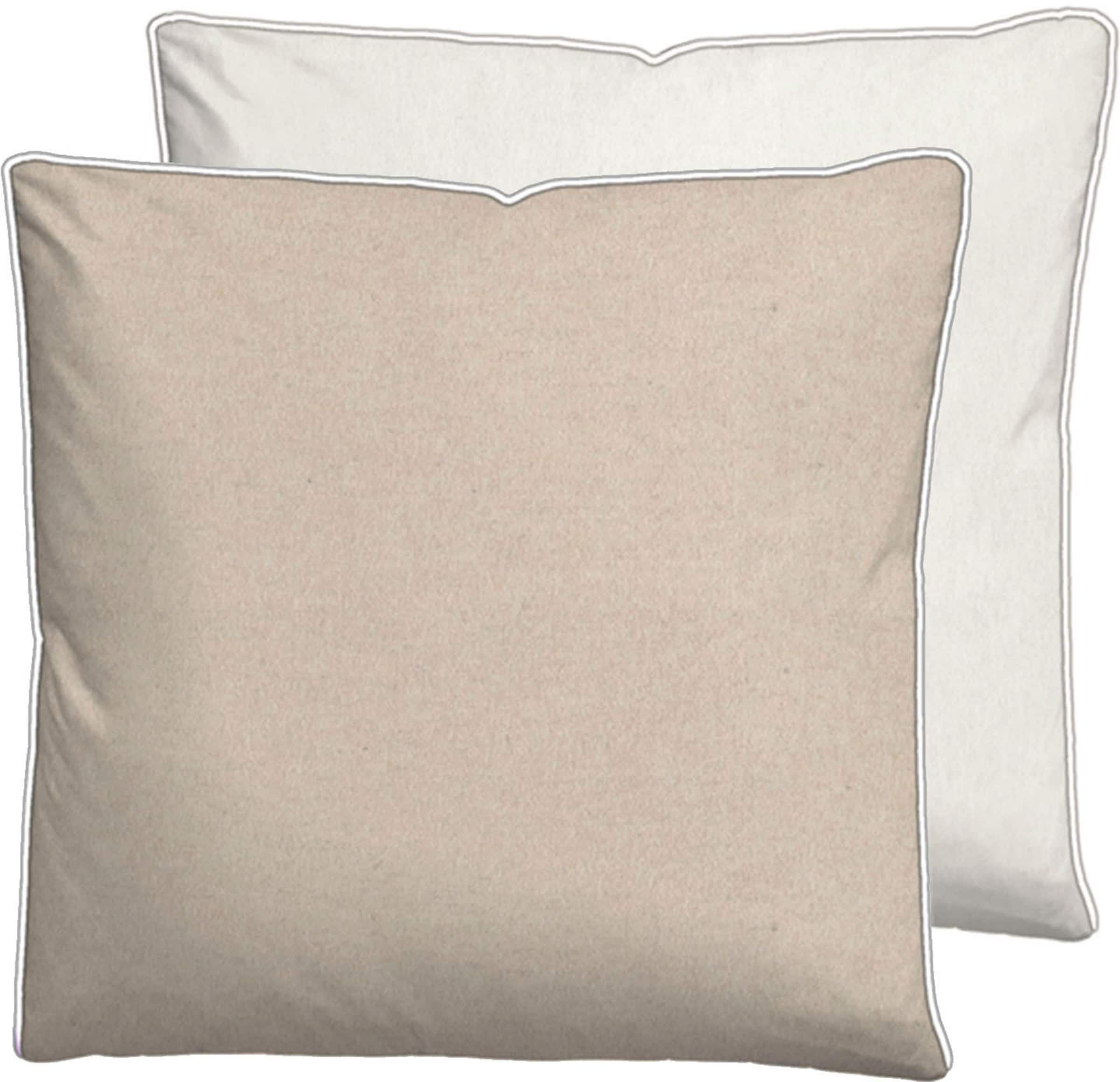 Biberna Kissenbezug "Hermal Flanell mit Reißverschluss, Melange-Optik, Wend günstig online kaufen