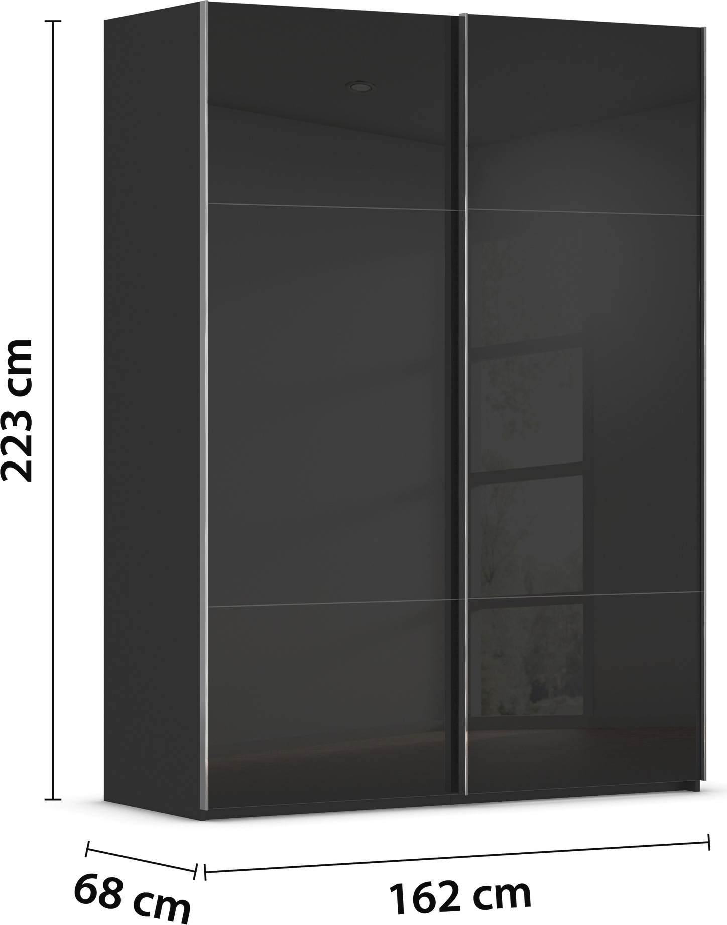 rauch Schwebetürenschrank »Kleiderschrank Schrank Garderobe Schlafzimmerschrank CONTIDO«, (in 3 verschiedenen Ausstattungen BASIC/CLASSIC/PREMIUM), aus hochwertigem Material in 6 Breiten 2 Griff-Farben MADE IN GERMANY
