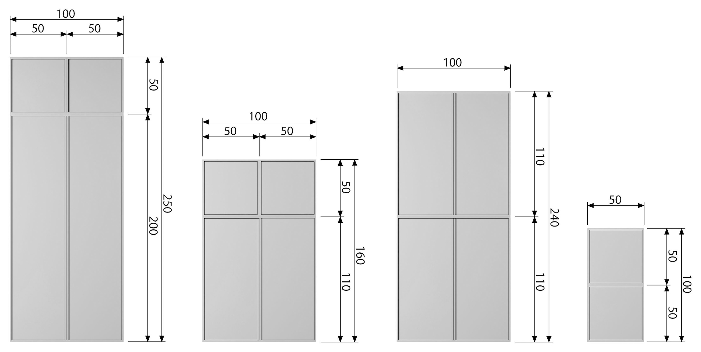 WOOOD Garderobenschrank »Grenen Dakargrau«, H 50 cm x B 100 cm x T 58 cm