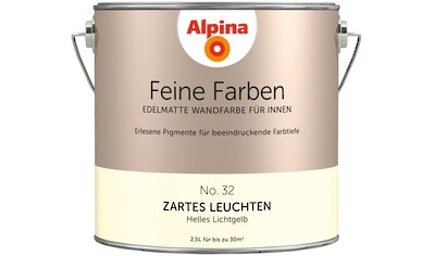 Alpina Wand- und Deckenfarbe »Feine Farben No. 32 Zartes Leuchten®«, Helles Lichtgelb,... kaufen