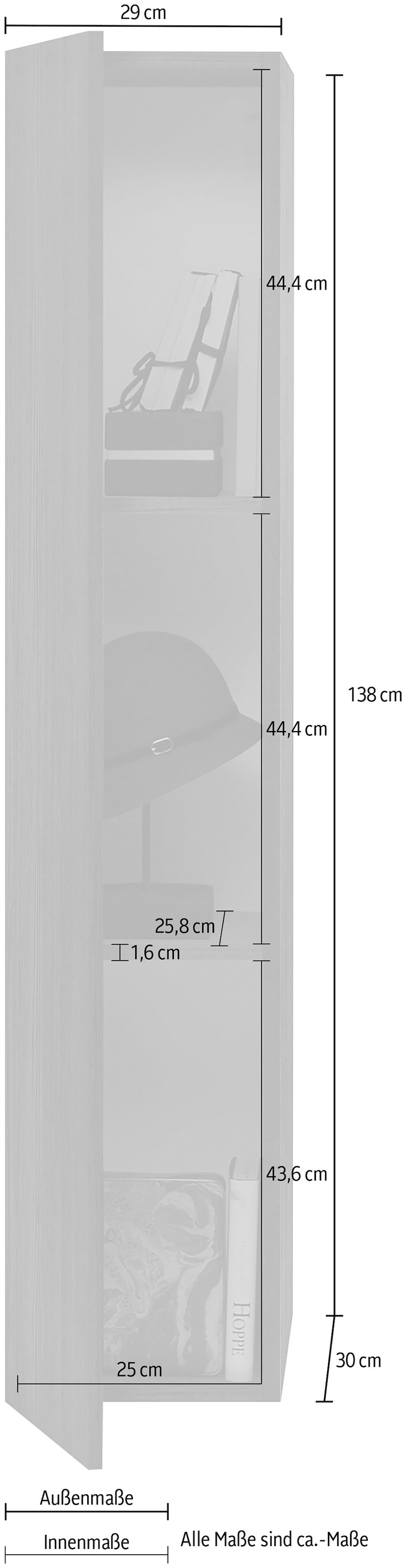 Hängevitrine LC BAUR 138 Höhe | cm »City«,