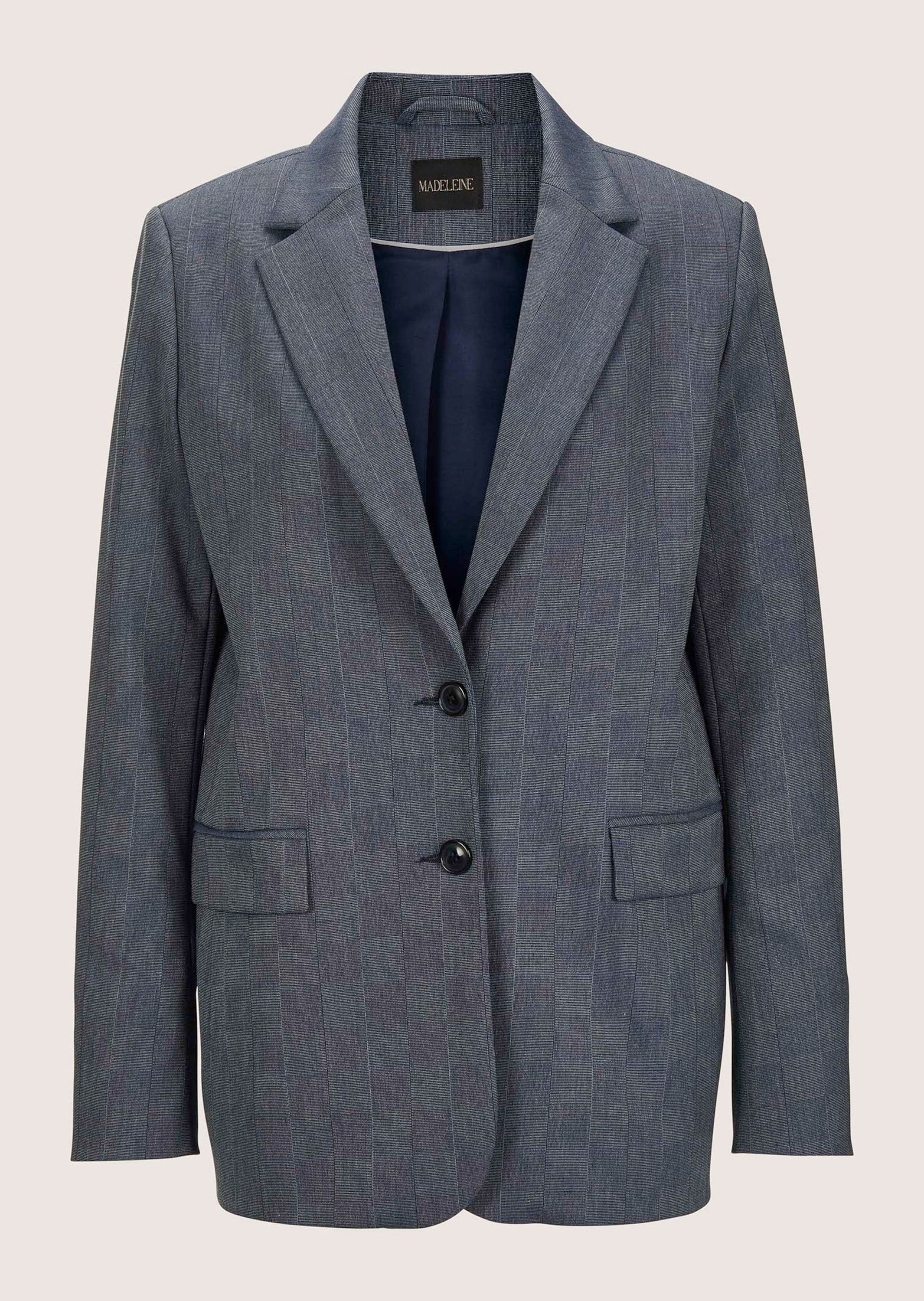 MADELEINE Jackenblazer "Blazer Legerer Longblazer mit dezentem Karomuster" günstig online kaufen