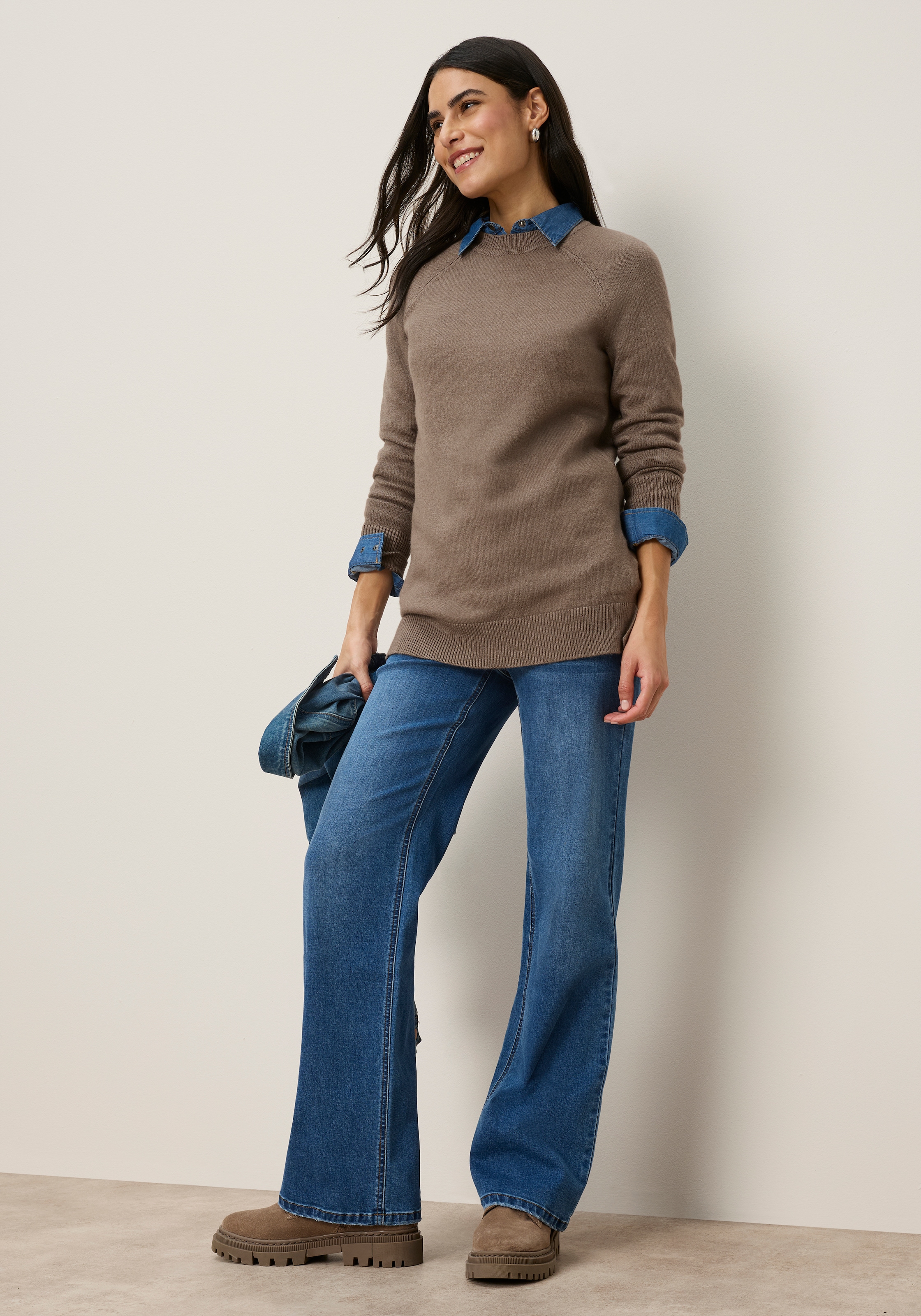 Tamaris Strickpullover »mit Oversize-Passform« mit seitlichen Schlitzen