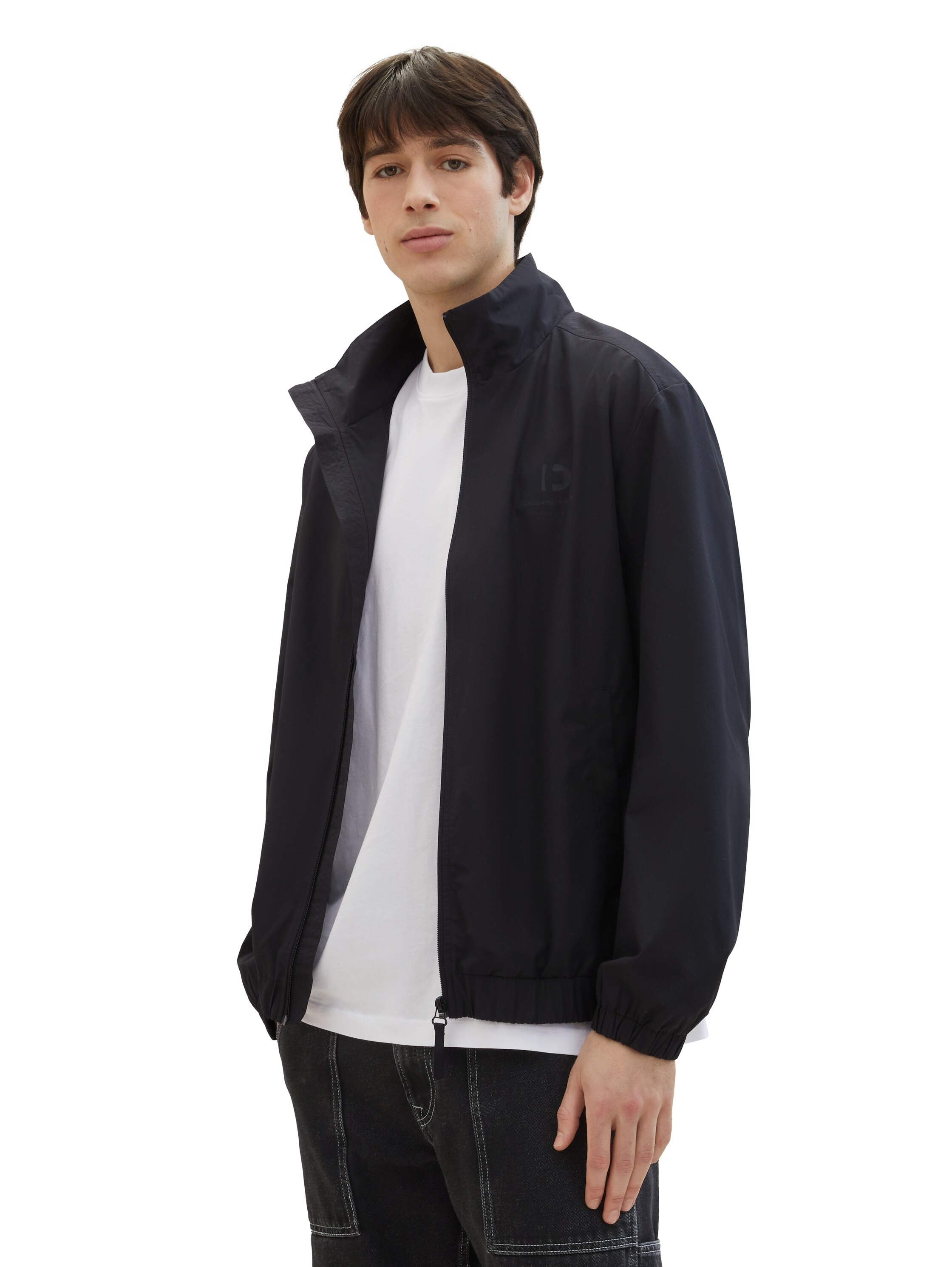 TOM TAILOR Denim Funktionsjacke, ohne Kapuze, mit Stehkragen und Reißverschluss