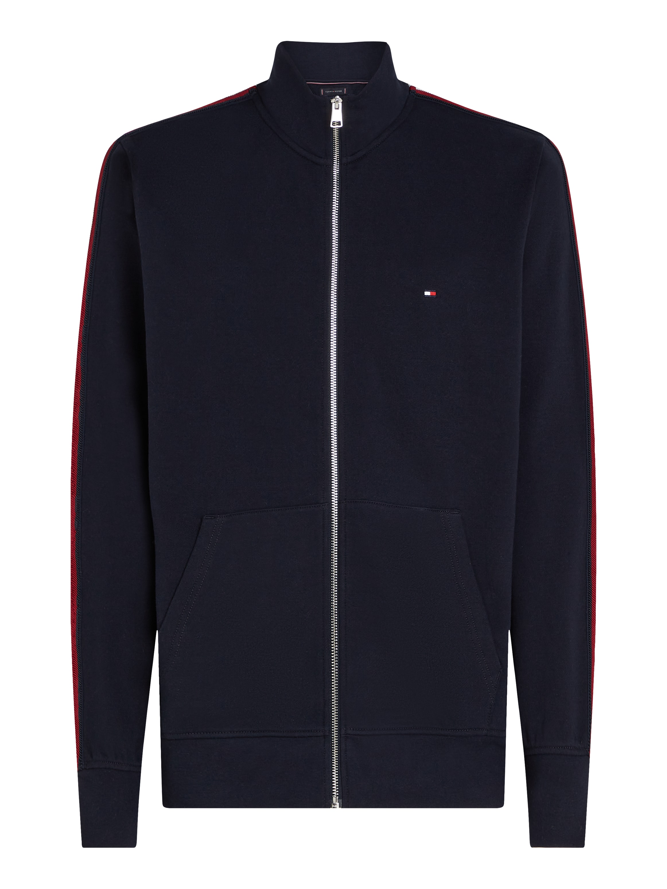 Tommy Hilfiger Sweatjacke »GLOBAL STRIPE STAND COLLAR«, mit Streifen in Tommy Farbe am Ärmel