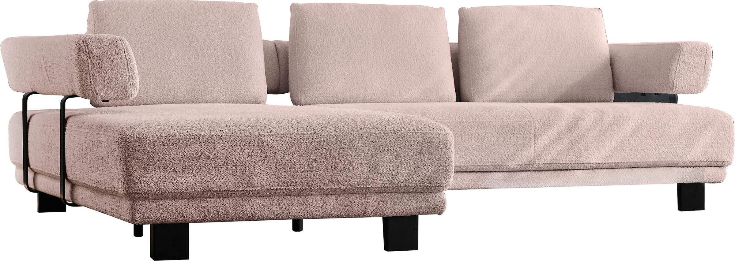 Ecksofa »HU-HP18064«, (Set), Optional mit motorischer Vorziehbank, stylische Reling