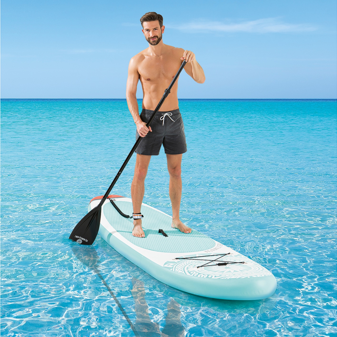 Stand-Up Paddle-Board 7 SUP-Board Inflatable »MAXXMEE Paddel, (Spar-Set, BAUR Rechnung und auf weiß/blau«, EASYmaxx Pumpe tlg., Transportrucksack) | mit 2020