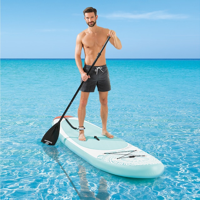 EASYmaxx Inflatable SUP-Board »MAXXMEE Stand-Up Paddle-Board 2020  weiß/blau«, (Spar-Set, 7 tlg., mit Paddel, Pumpe und Transportrucksack) auf  Rechnung | BAUR