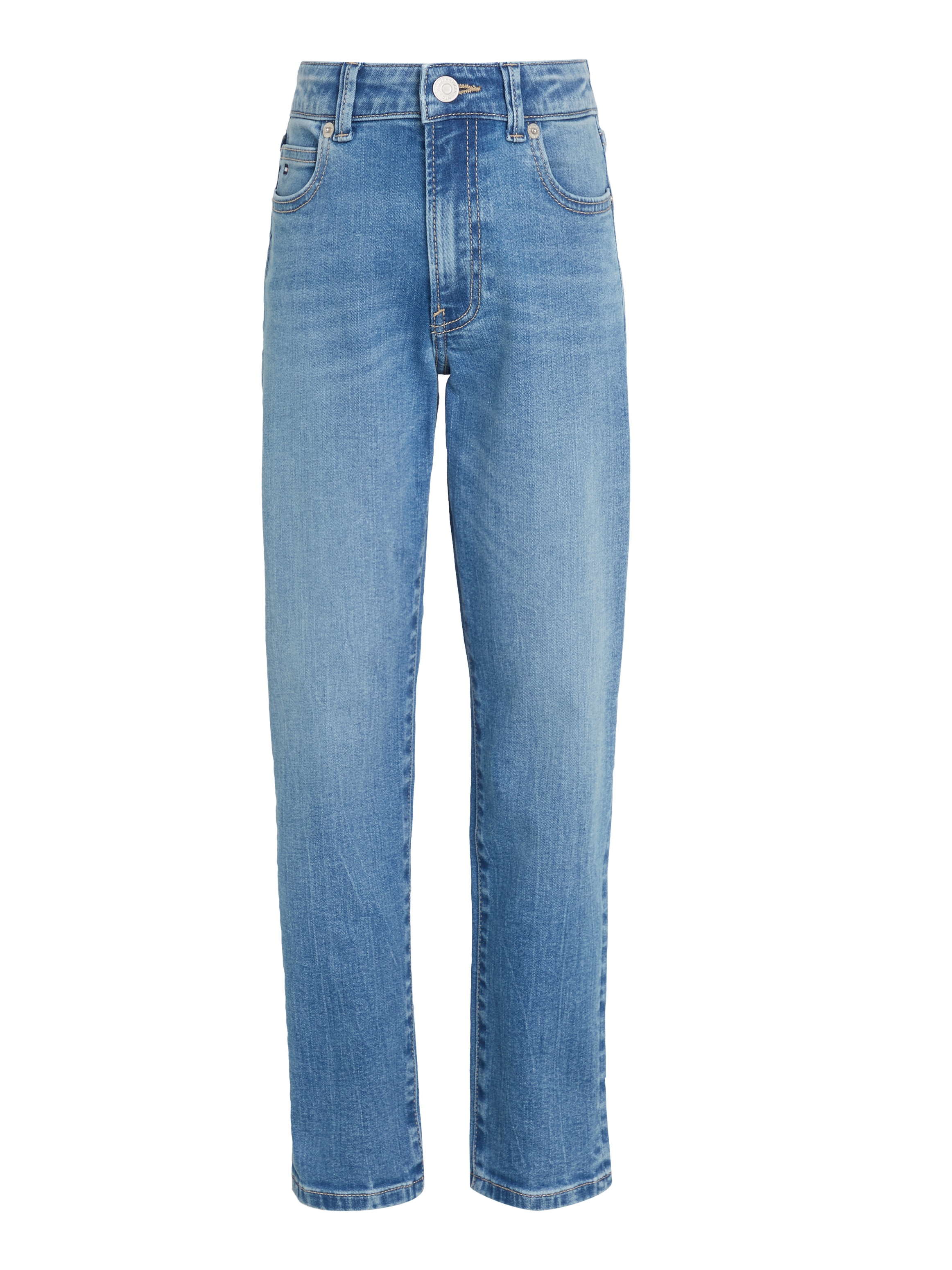 Tommy Hilfiger Straight-Jeans »MODERN STRAIGHT VINT MWASH DENIM«, Kinder bis 16 Jahre mit gestickter Logoflagge