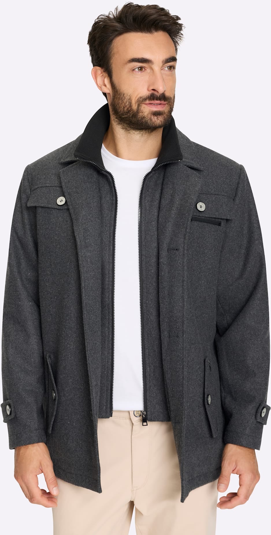 Marco Donati Langjacke ohne Kapuze
