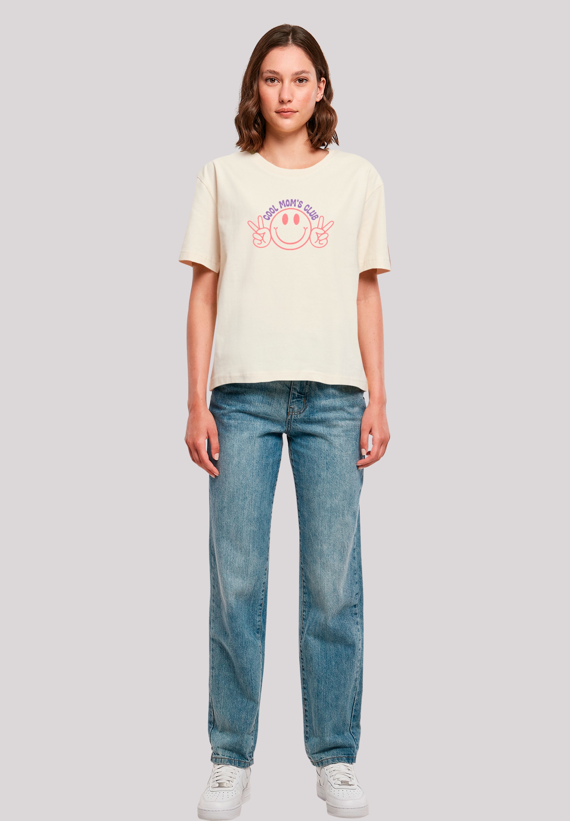 F4NT4STIC T-Shirt »Muttertag Cool Moms Club Peace Zeichen Pastell«, Premium Qualität