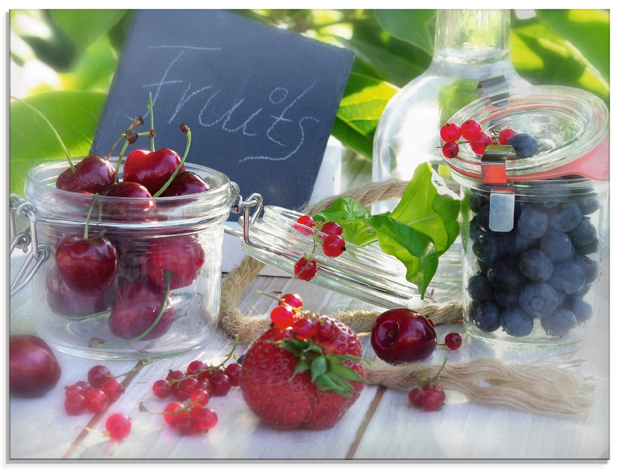 Artland Glasbild "Frischer Früchte Sommer", Lebensmittel, (1 St.), in verschiedenen Größen