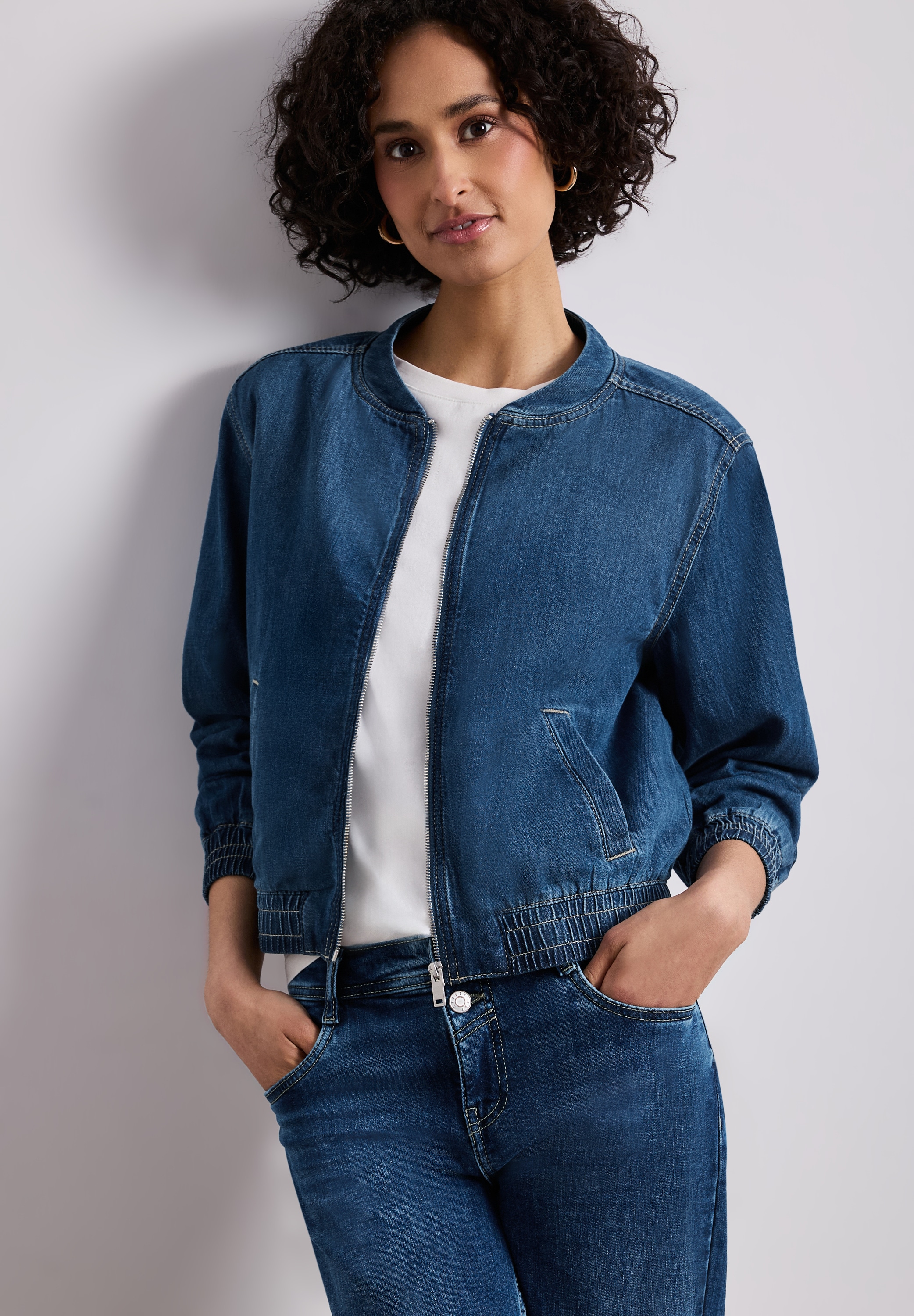 STREET ONE Blouson leicht verkürzter Schnitt, mit Blousonkragen