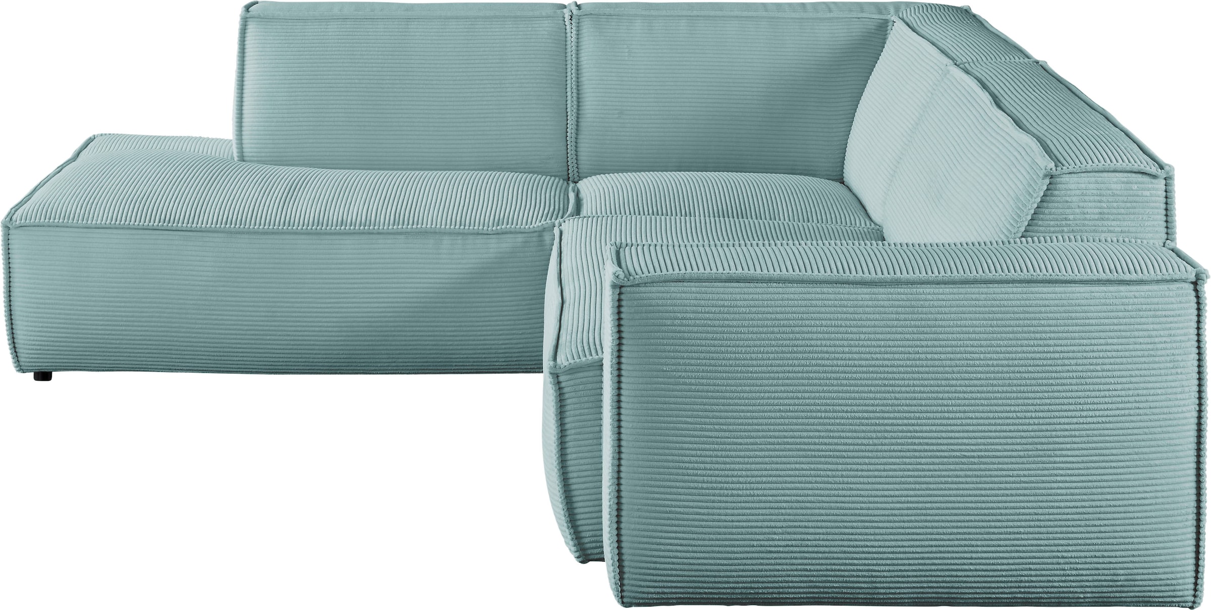 3C Candy Ecksofa »Matteo in elegant, kubischer Formensprache, bequem, L-Form«, mit auffälliger Kedernaht, Cord-Bezug, Lounge-Charakter, OTTOs Choice
