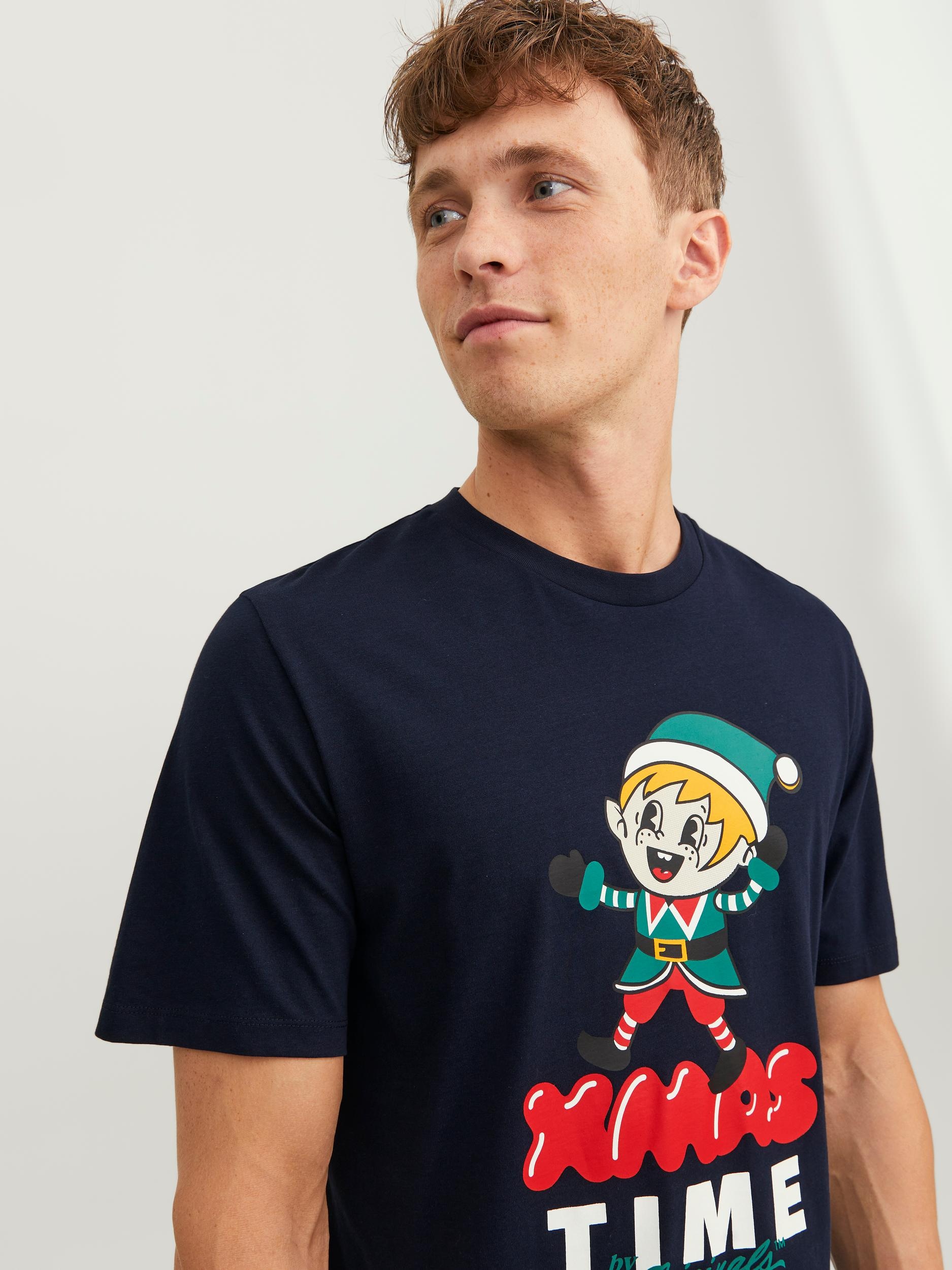 Jack & Jones Rundhalsshirt »JORXMAS TEE SS CREW NECK«