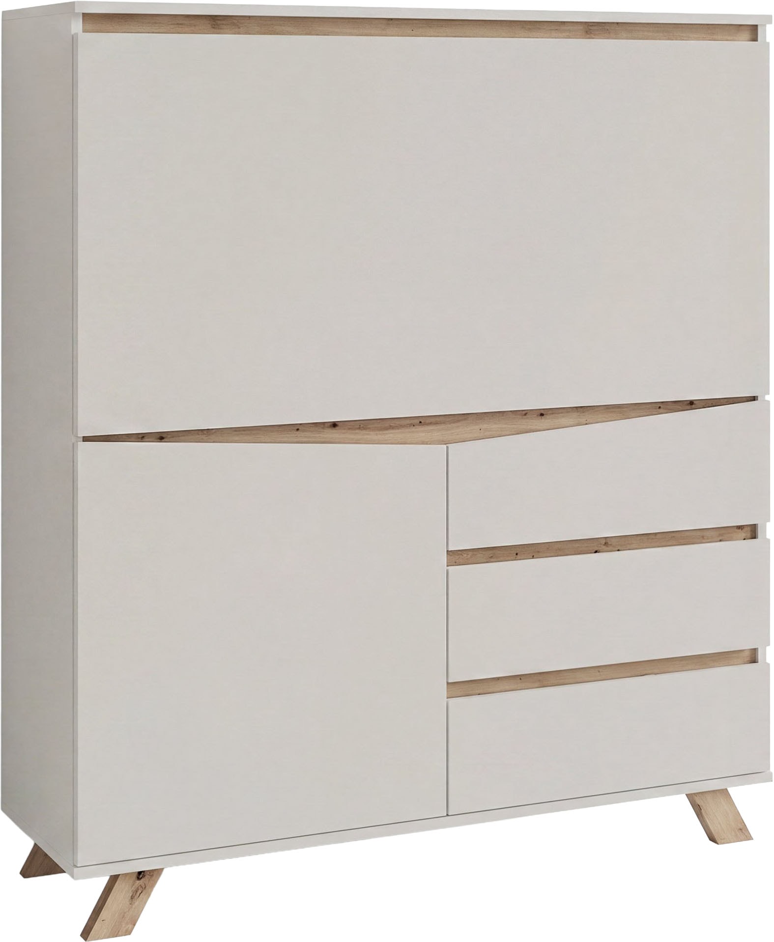 OTTO home Sekretär "Vaux" 1 Stk. tlg. Kaschmir / Artisan Eiche (Eiche-Optik), Klapptür, Stauraum, B: 120 cm