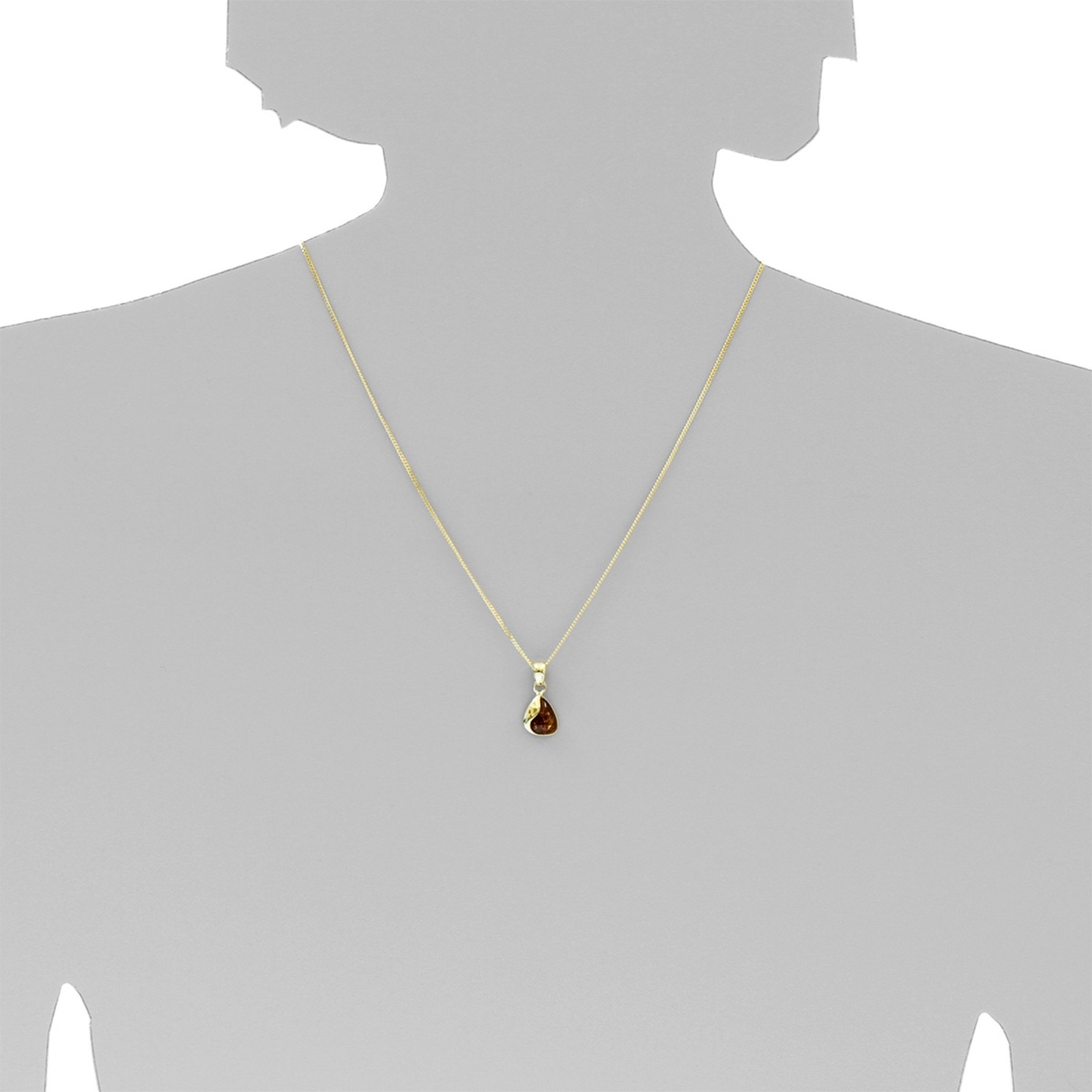 Kette mit Anhänger OSTSEE-SCHMUCK "Ostsee-Schmuck Kette mit Anhänger Jeska 20 mm" Gr. 45, gold, Halsketten, Damen, 45cm, Gelbgold 333, L: 42 6