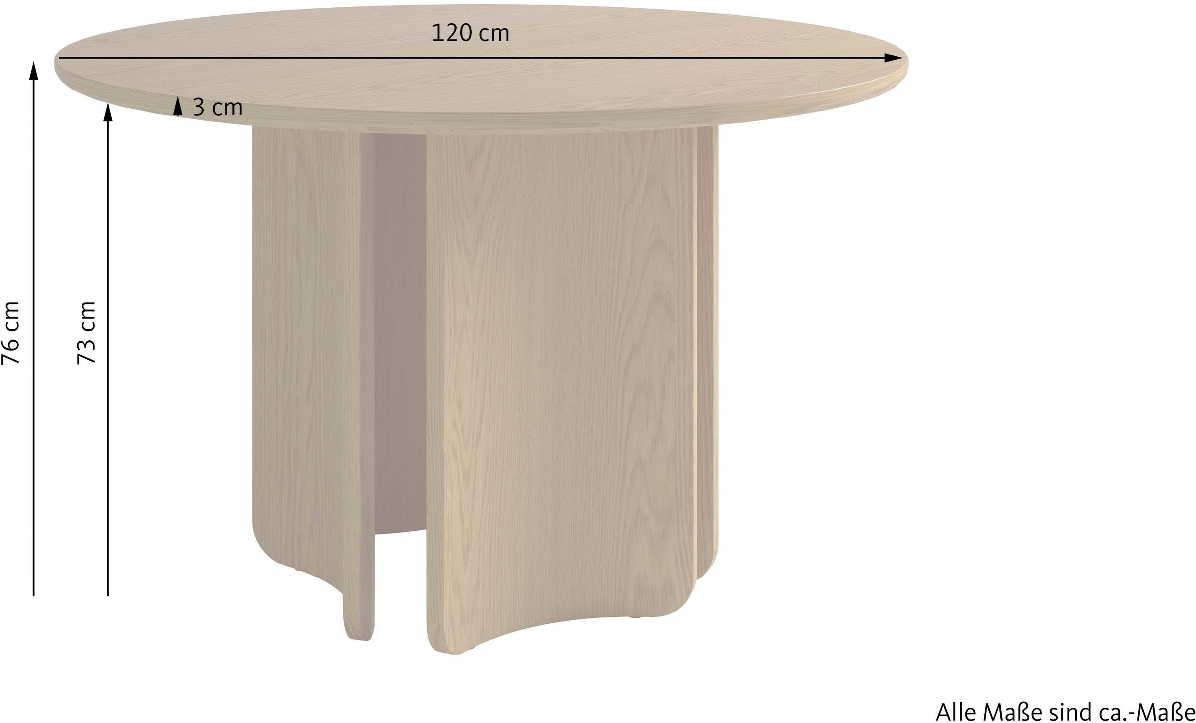 SCHÖNER WOHNEN-Kollektion Esstisch »HARSTAD« 1 Stk. tlg. 120 cm, mit variabel montierbarem Untergestell