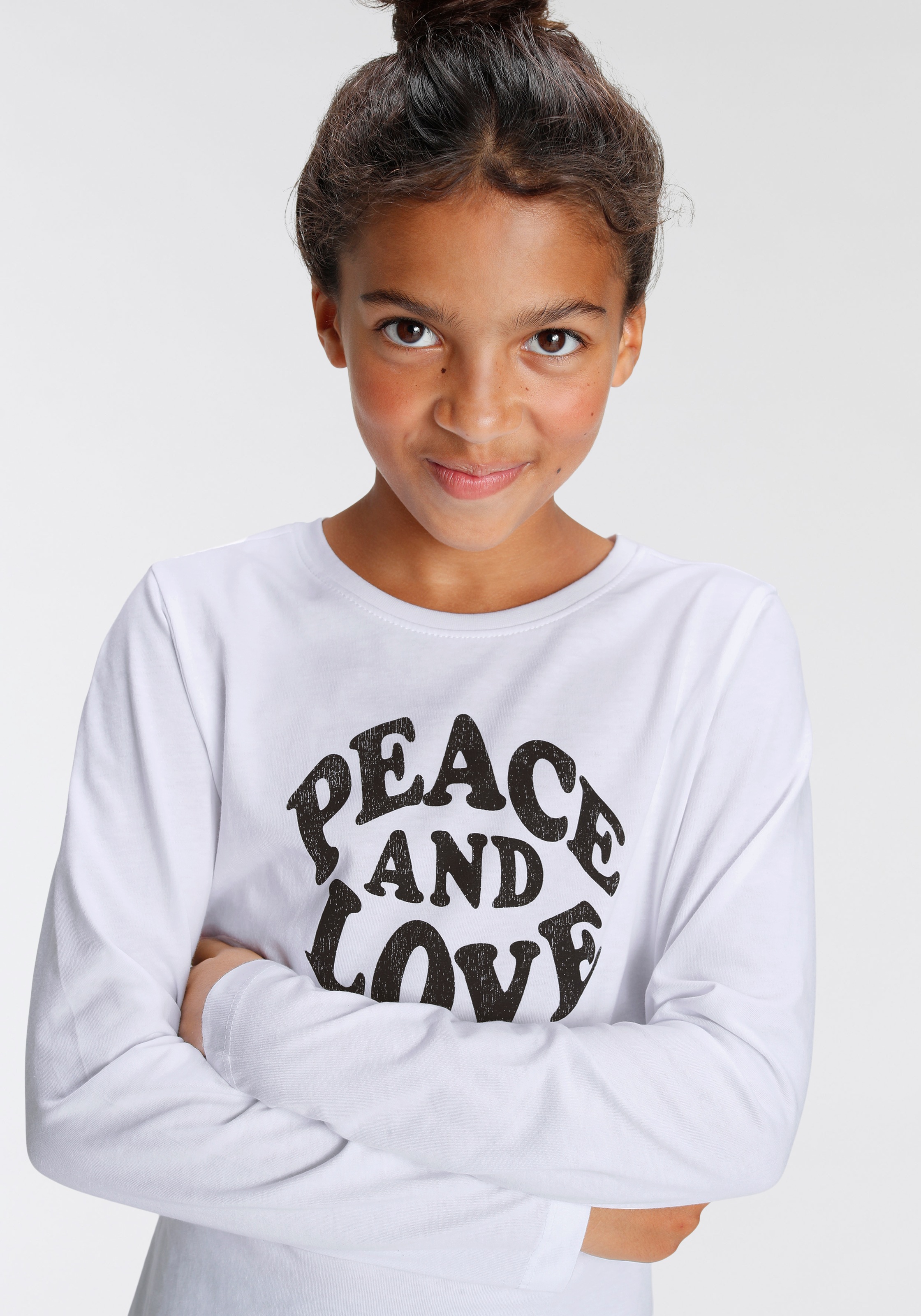 kaufen | BAUR KIDSWORLD »Peace Love«, Druck Langarmshirt and
