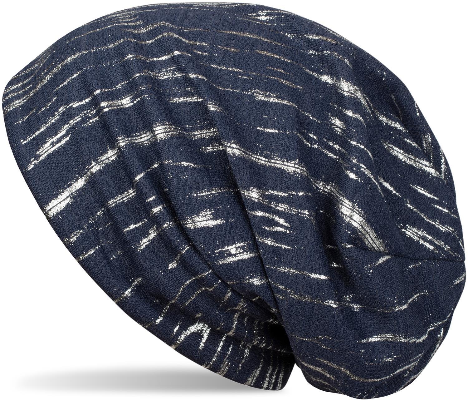 styleBREAKER Beanie "Beanie mit Metallic Streifen Print" 1 Stk.