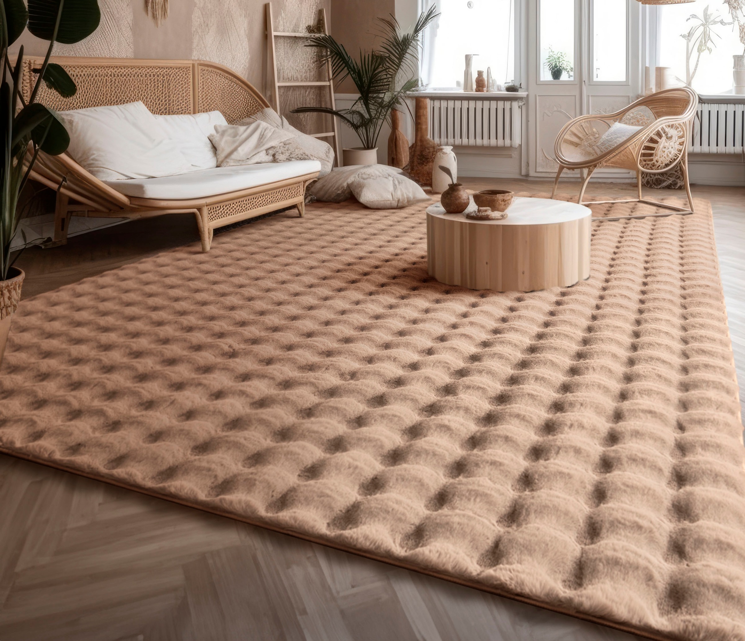 Paco Home Hochflor-Teppich "Arnheim 741" rechteckig 34 mm Höhe Uni Farben, günstig online kaufen