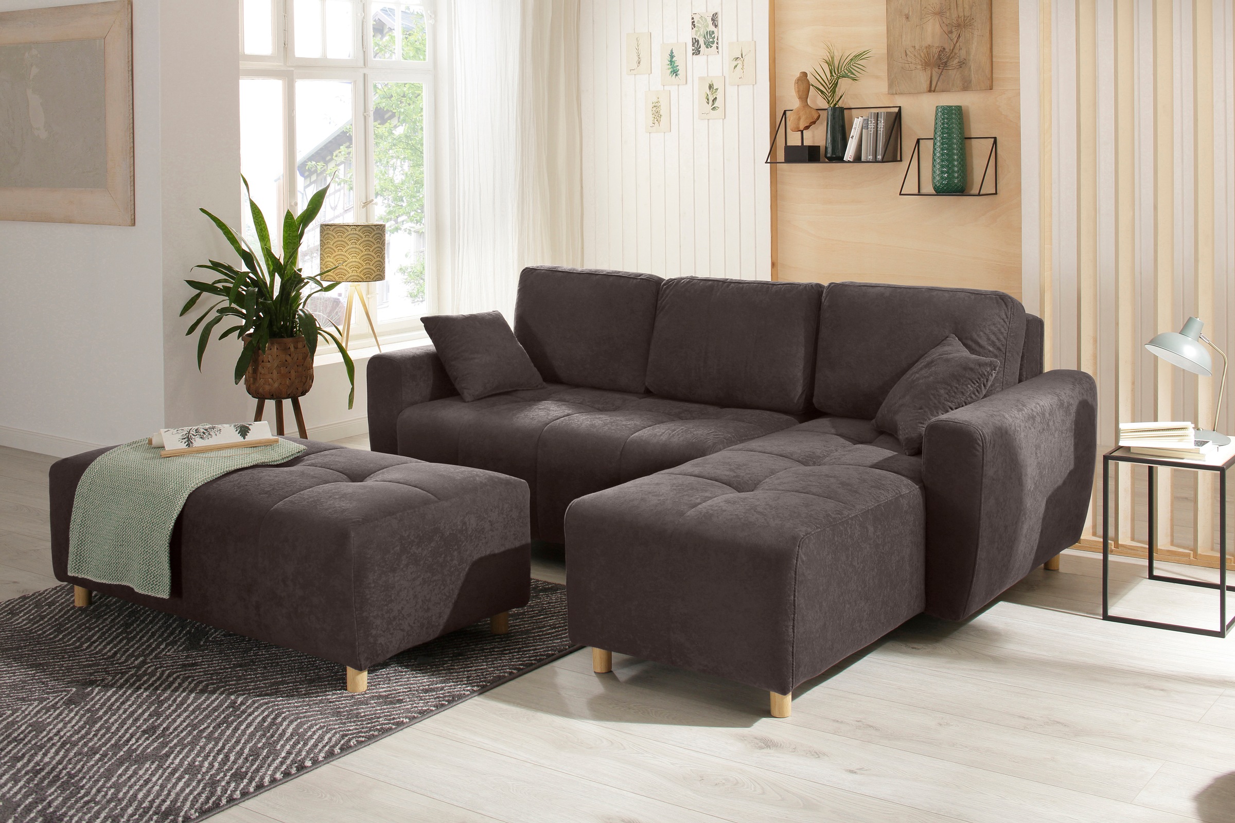 Home affaire Ecksofa »Scania L-Form«, wahlweise mit Bettfunktion und Bettkasten
