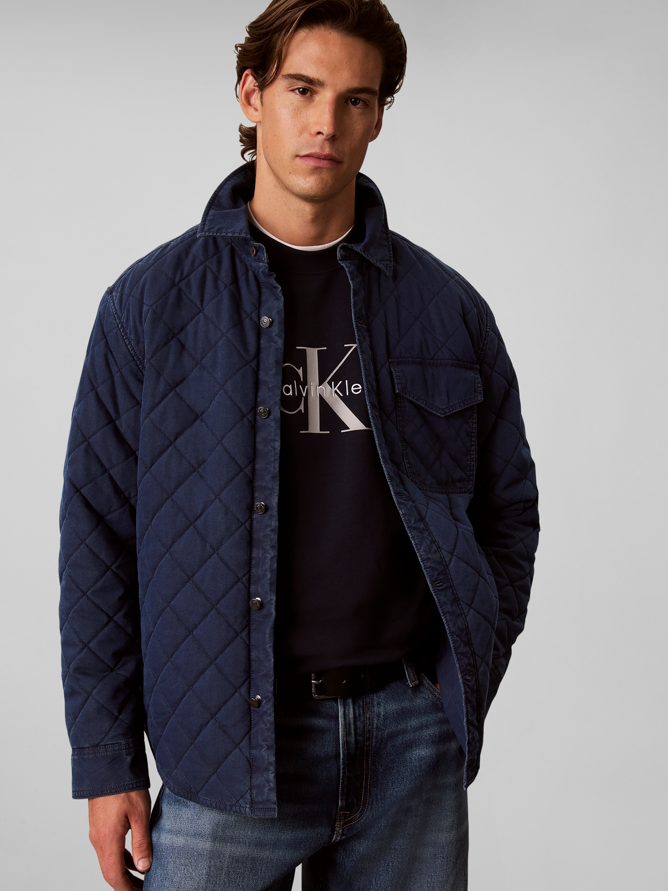 Calvin Klein Jeans Sweatshirt , Rundhalsausschnitt, Regular Fit, großer Logo-Print

