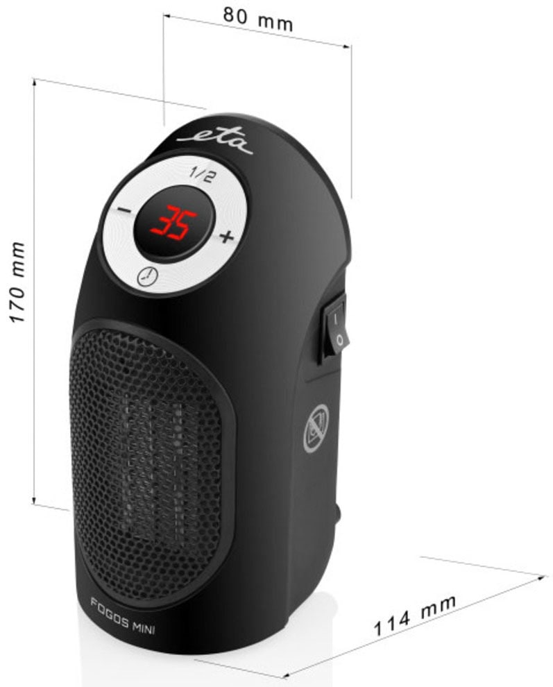 eta Keramikheizlüfter »Fogos Mini« 400 W BxTxH: 8x11,4x17 cm