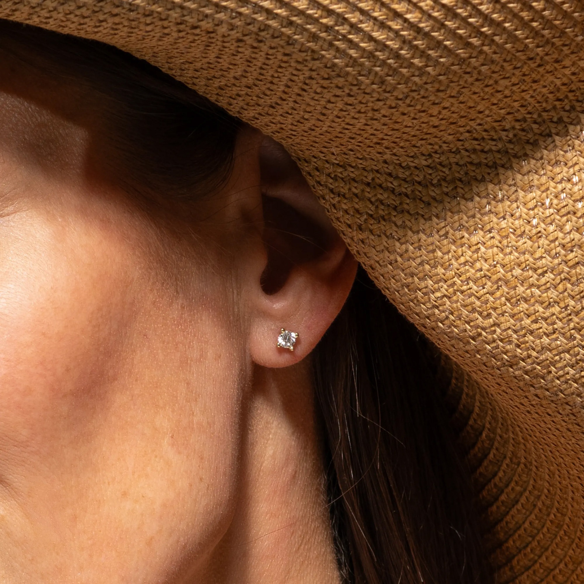 LYOMI Paar Ohrstecker »585/- Gelbgold 2 synth. Diam. 0,50 ct.«