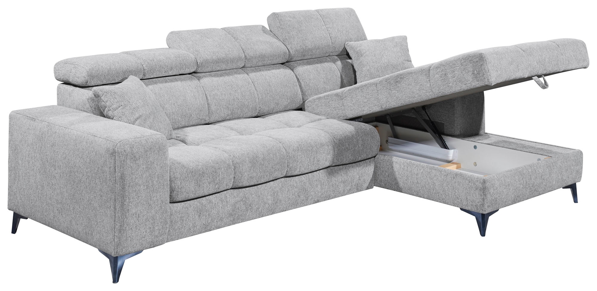 ED EXCITING DESIGN Ecksofa »Sydney L-Form«, (2 St.), frei im Raum stellbar, mit Bettkasten, inkl. Kopfteilverstellung