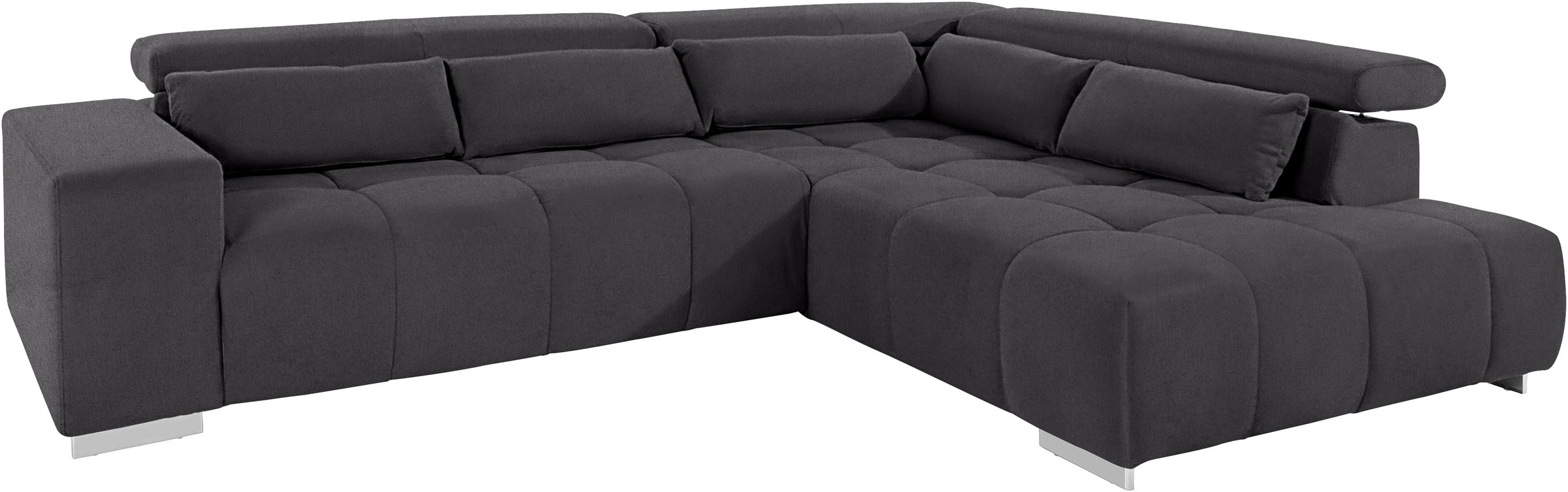 COTTA Ecksofa »Orion L-Form«, mit Kopfteilverstellung & 5 Nierenkissen