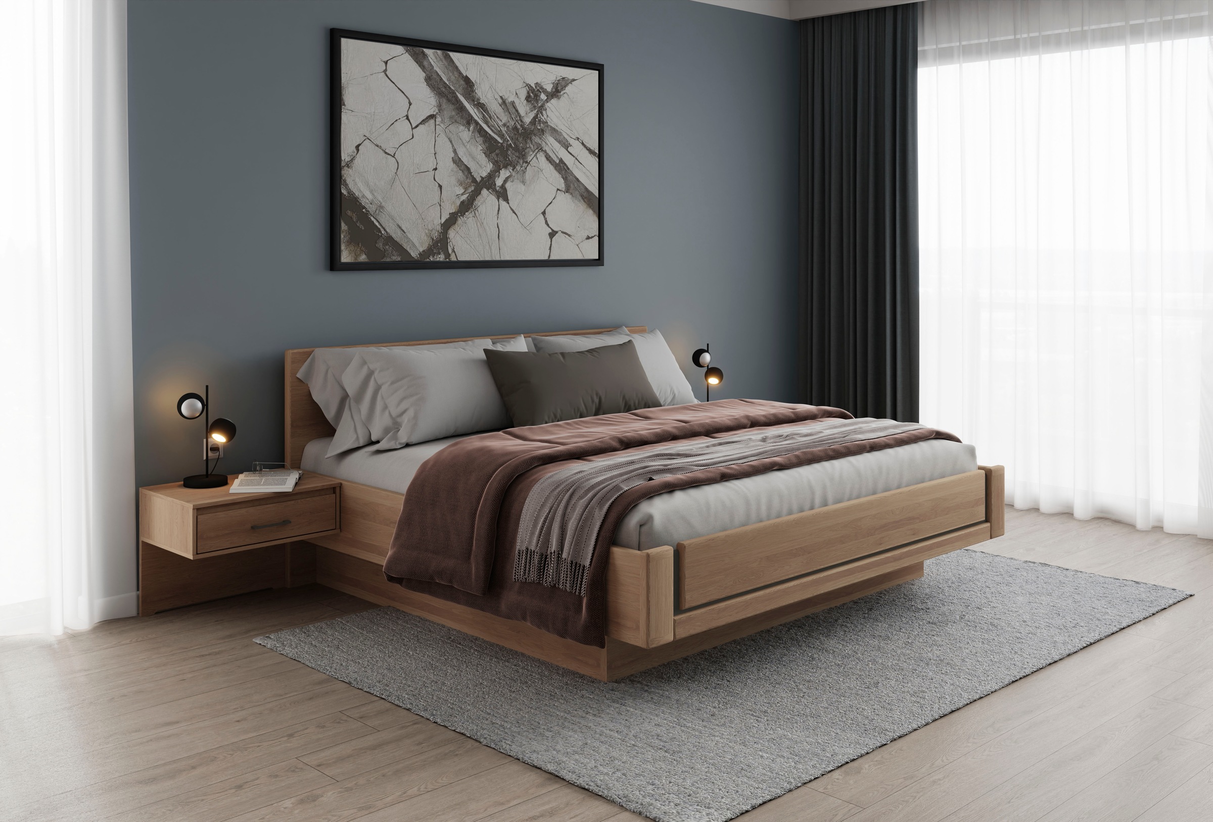 Musterring Holzbett "Sorrent, Bettgestell, Bettrahmen, teilmassiv Eiche", ( günstig online kaufen