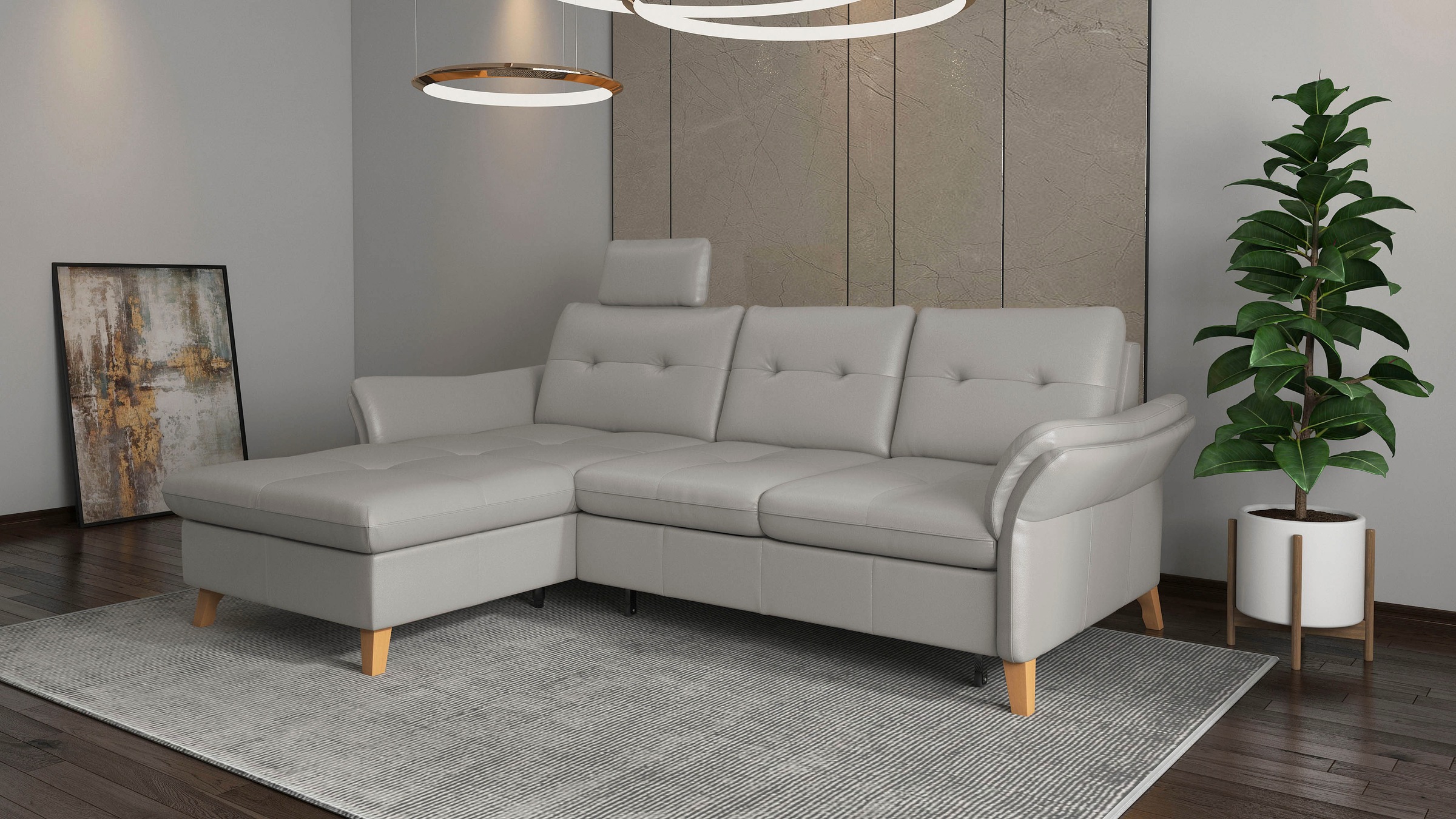 sit&more Ecksofa »Göteborg«, Sitztiefenverstellung und Federkern, wahlweise mit Bettfunktion