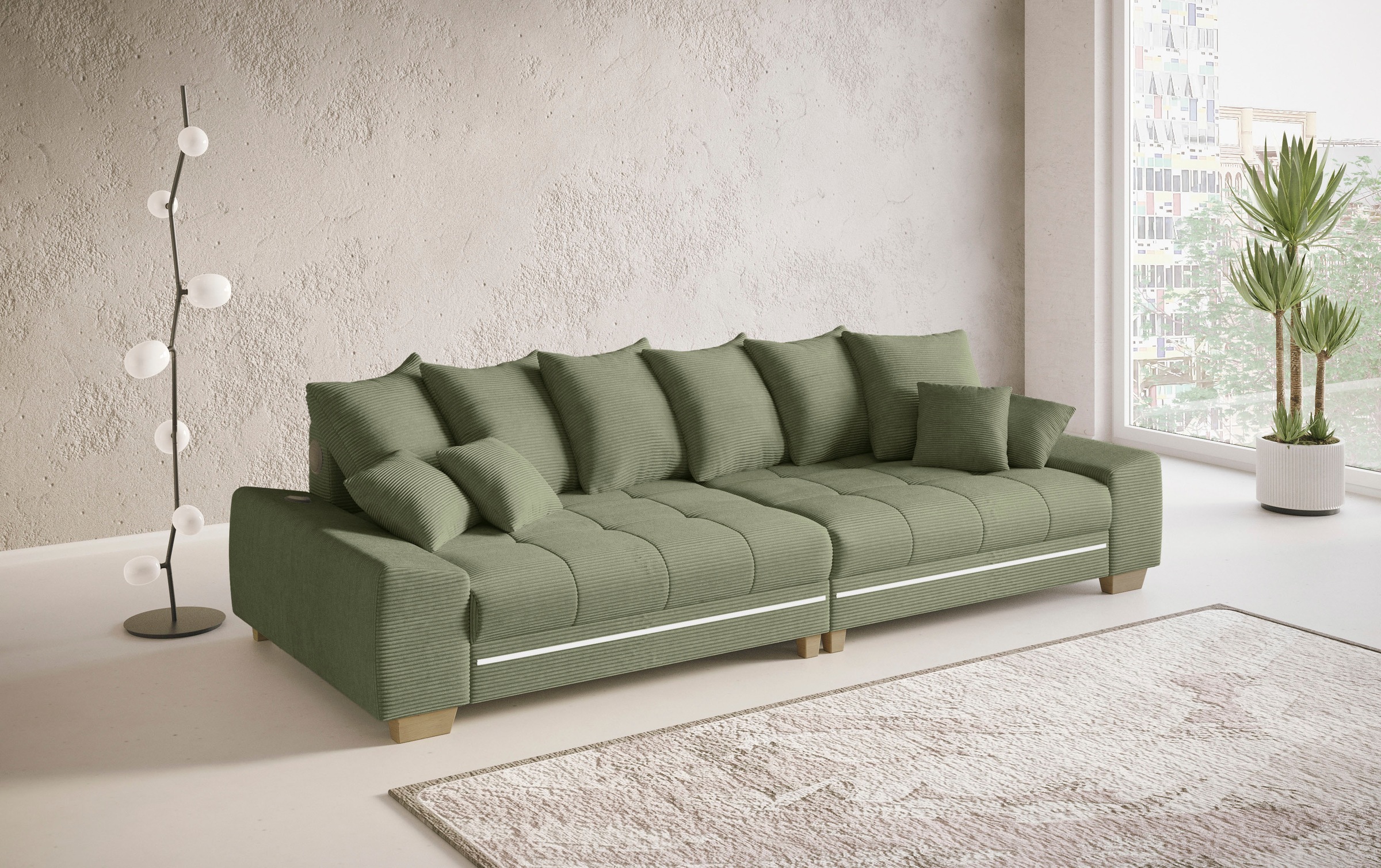 Mr. Couch Big-Sofa »Nikita II«, mit RGB-LED, Bluetooth-Soundsystem, Kaltschaum